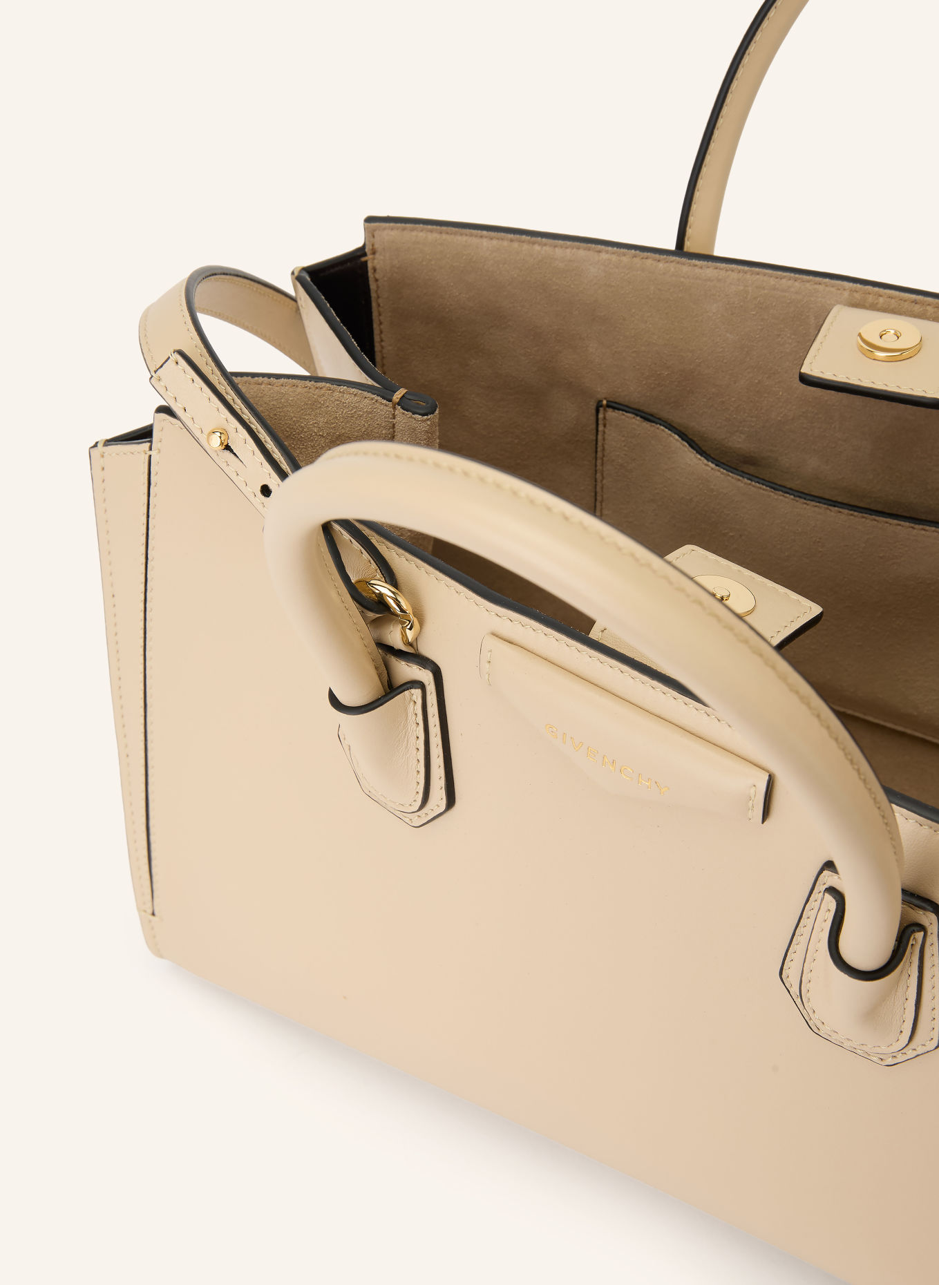 GIVENCHY CATCHALL SMALL Handbag: BEIGE / GOLD