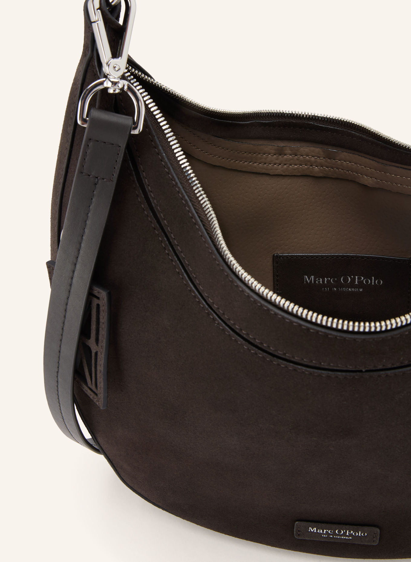 Marc O'Polo Bucket bag: DARK BROWN / SILVER