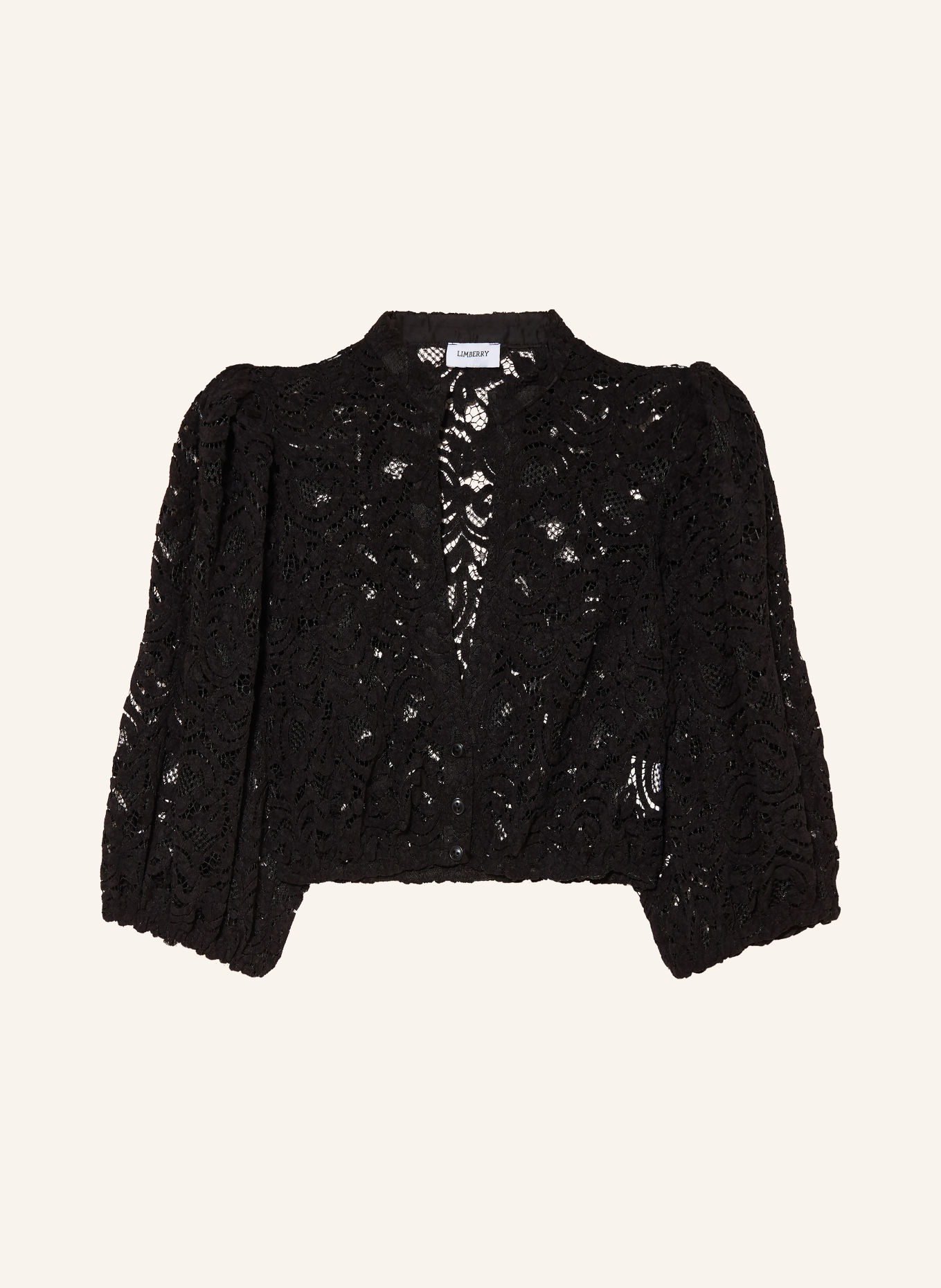 LIMBERRY Dirndlbluse LIA aus Spitze mit 3/4-Arm: SCHWARZ
