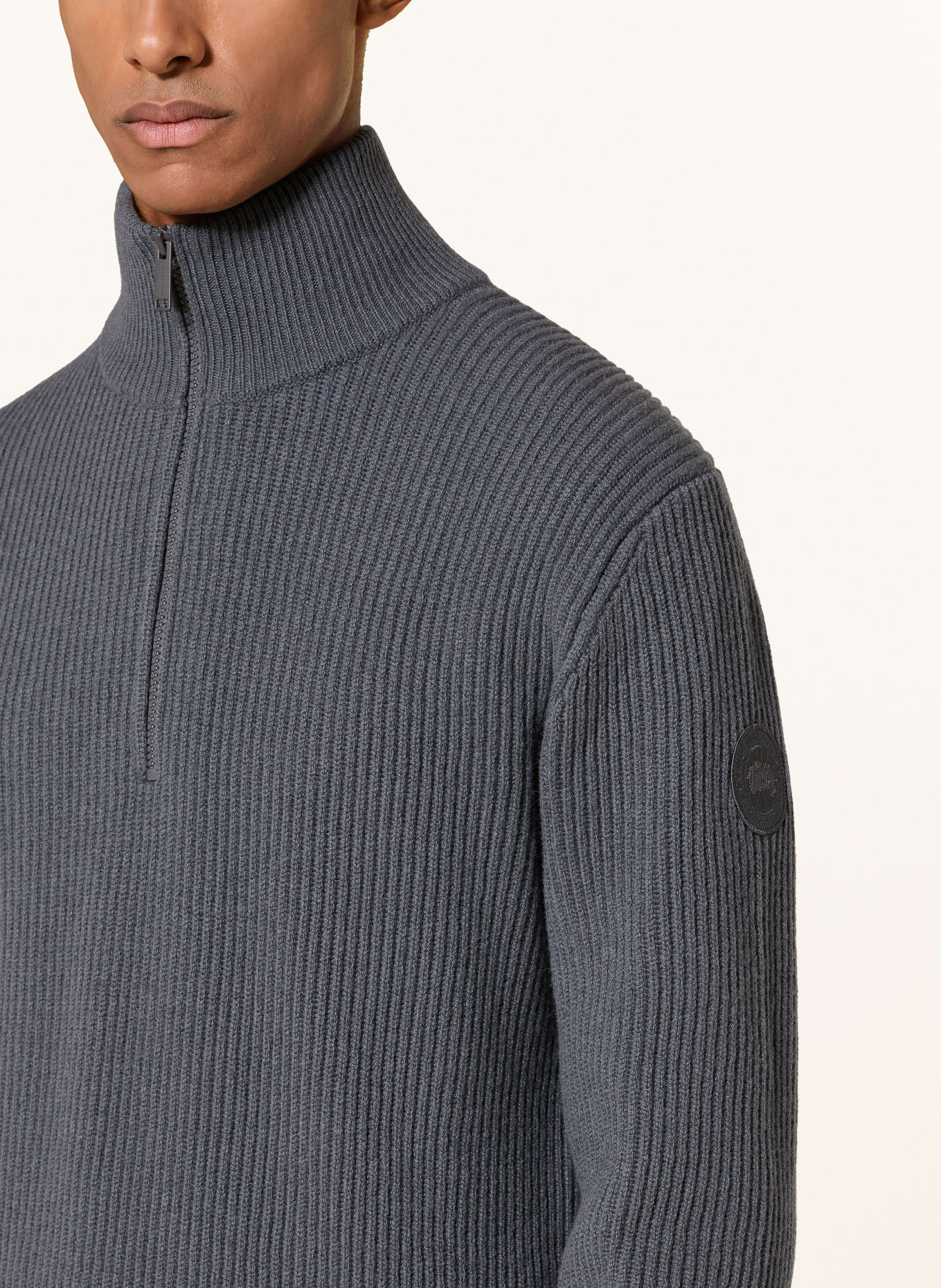 CANADA GOOSE Pull col zippé MCKINNEY: GRIS