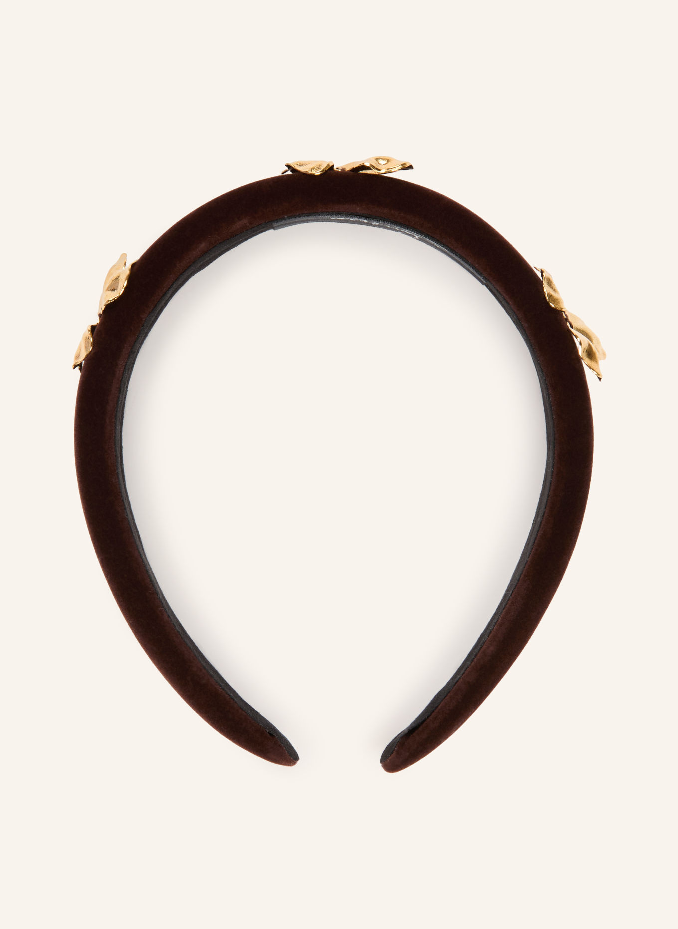 Seenberg Fluwelen haarband: ZWART / GOUD
