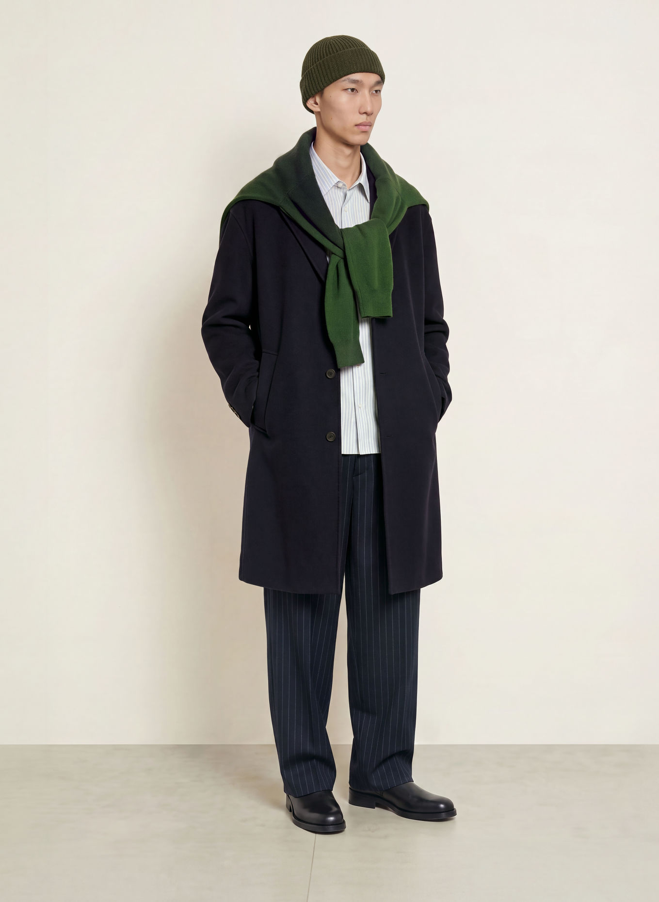NN.07 KENDRICK Wool coat: DARK BLUE