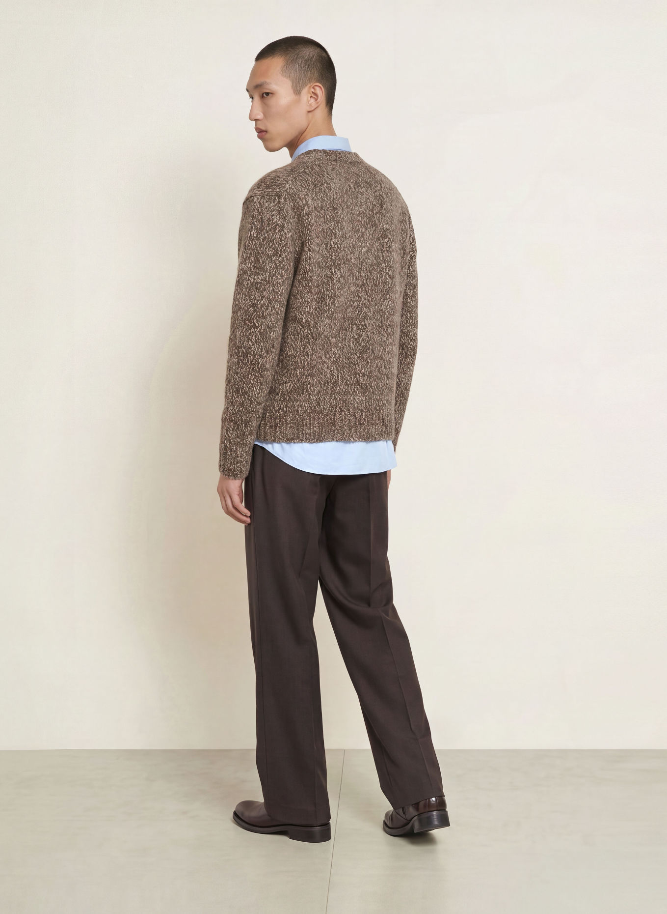 NN.07 Pullover FLINT: DUNKELBRAUN / CREME