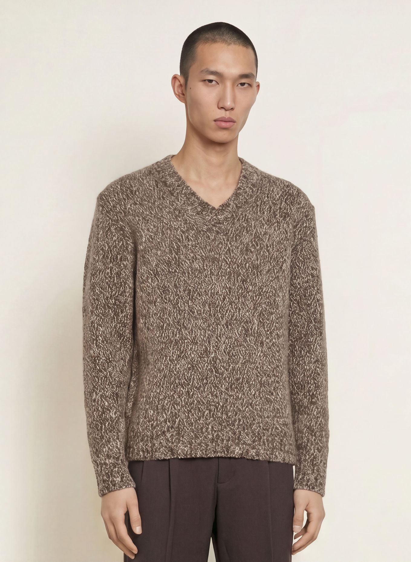 NN.07 Pullover FLINT: DUNKELBRAUN / CREME