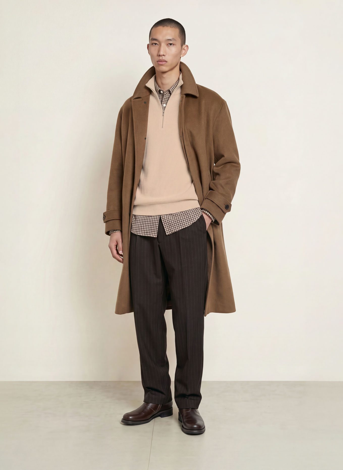 NN.07 Pull col zippé DANNY: BEIGE
