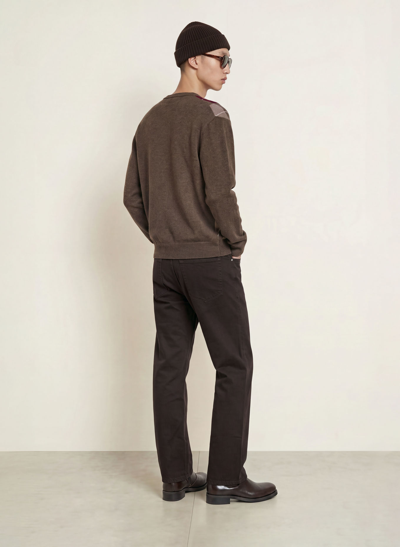 NN.07 Sweter OTTO: FIOLETOWY / CIEMNOBRĄZOWY / SZAROBRĄZOWY