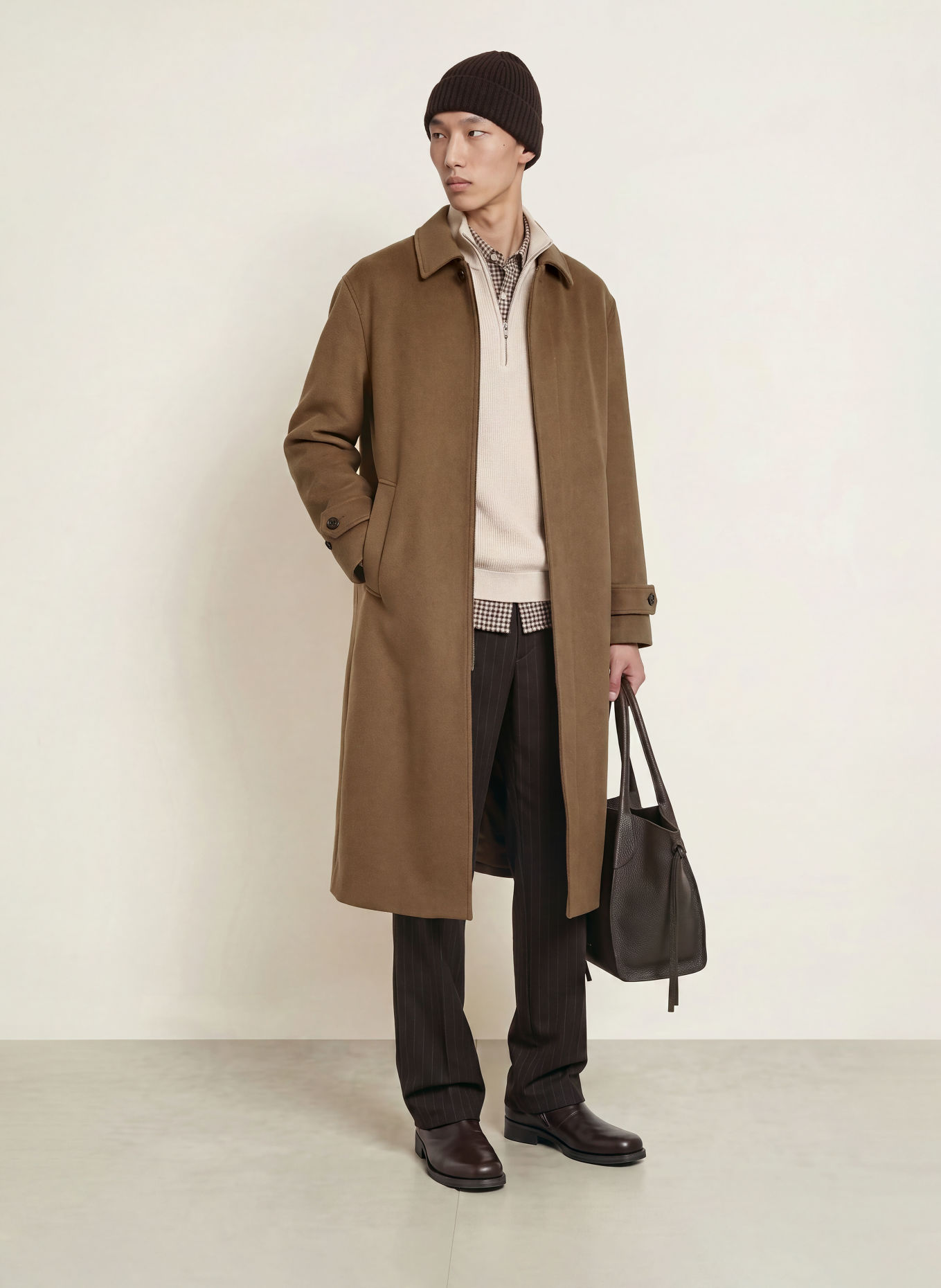 NN.07 GIBSON Wool coat: BROWN