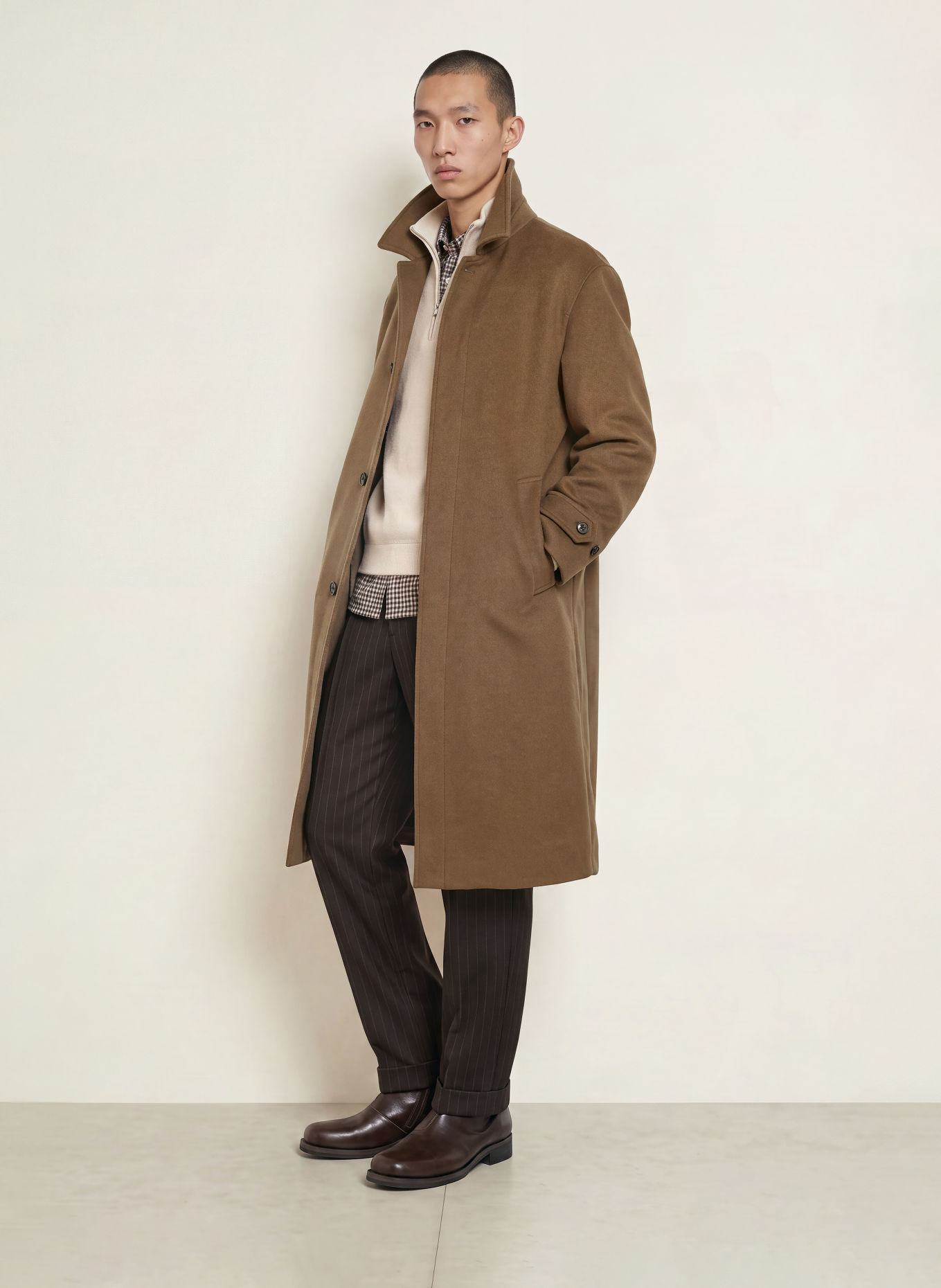 NN.07 GIBSON Wool coat: BROWN