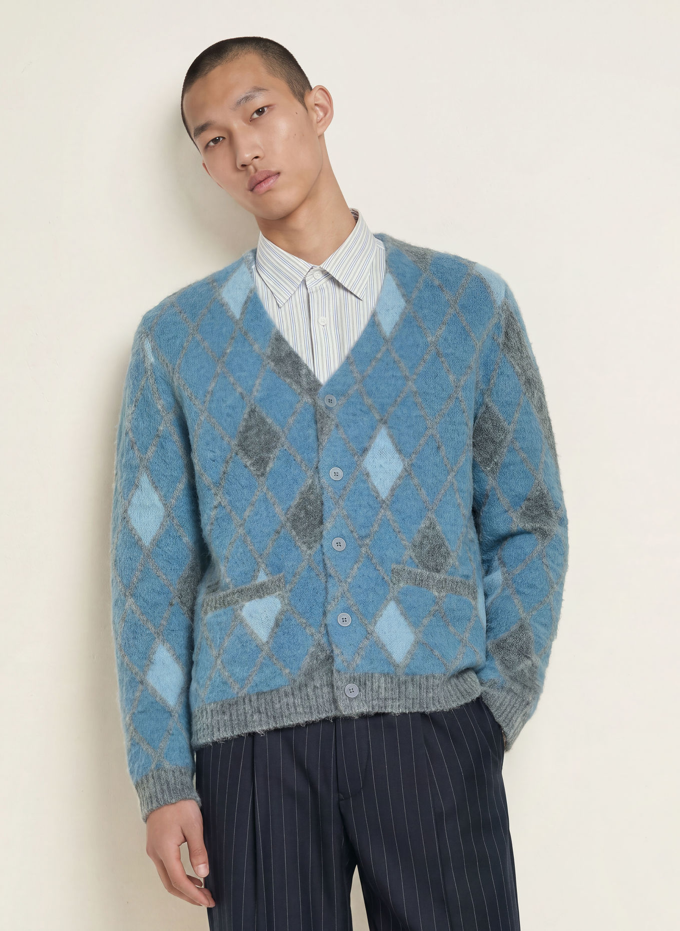 NN.07 Gilet CHRIS: BLEU CLAIR / GRIS FONCÉ / GRIS