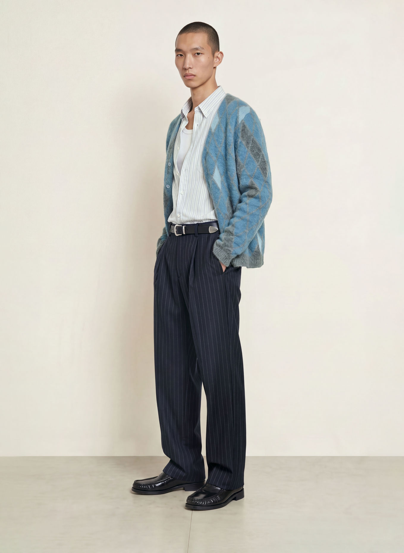NN.07 Gilet CHRIS: BLEU CLAIR / GRIS FONCÉ / GRIS