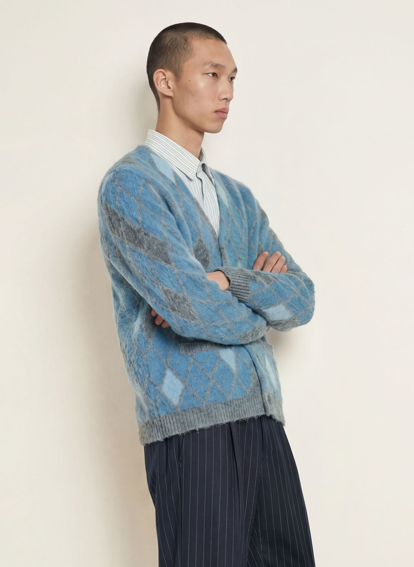 NN.07 Gilet CHRIS: BLEU CLAIR / GRIS FONCÉ / GRIS