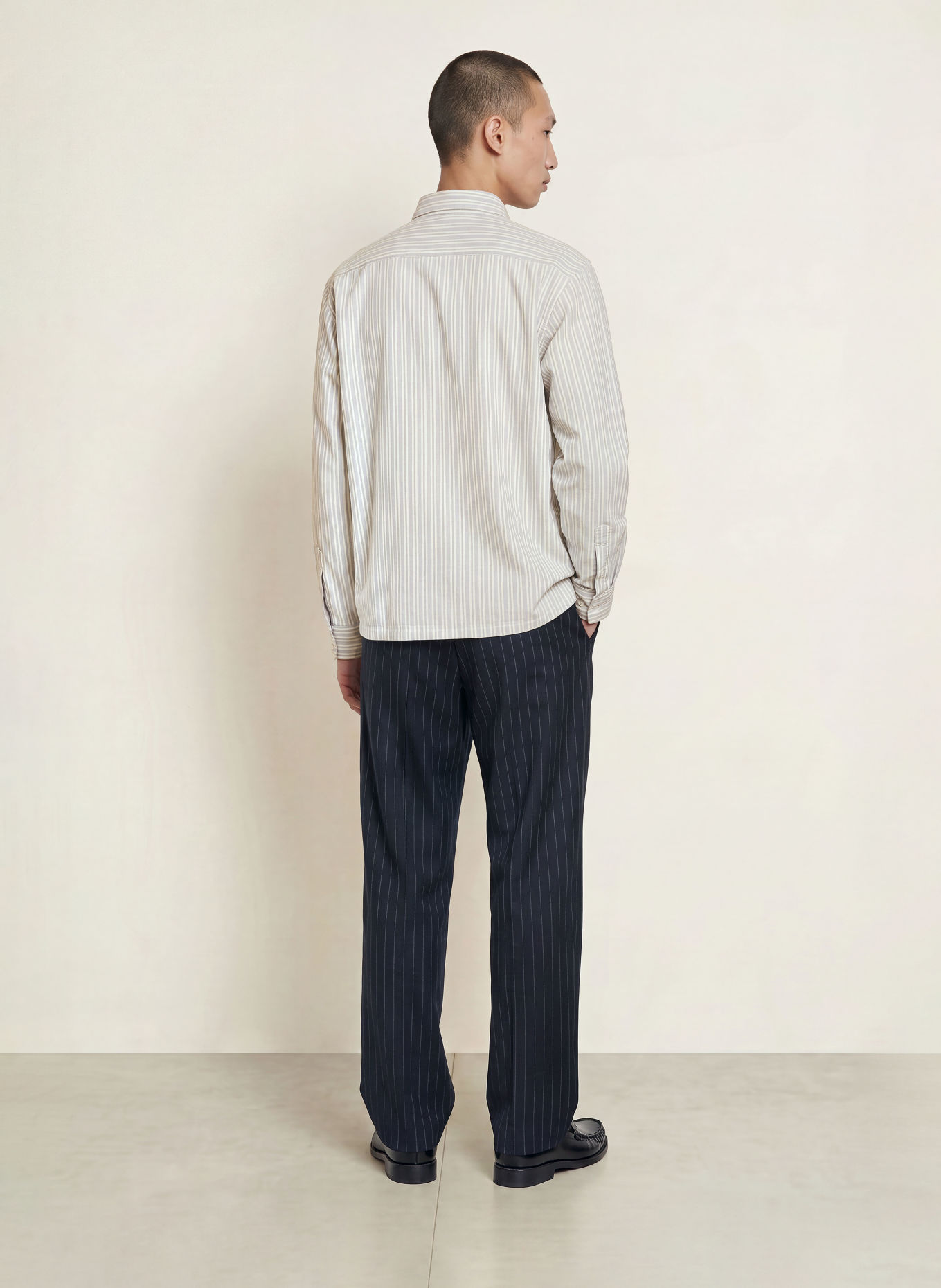 NN.07 Hemd DEON Comfort Fit: BLAUGRAU / ECRU / DUNKELBLAU
