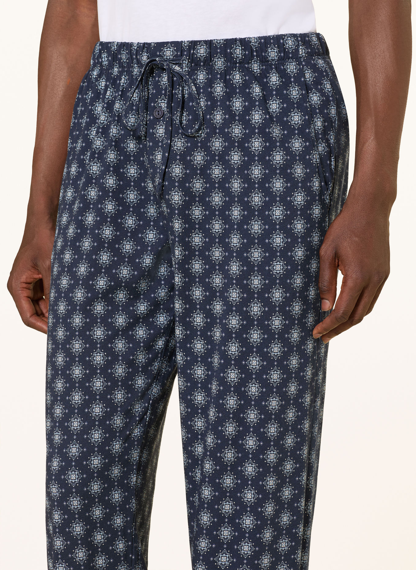 HANRO Schlafhose NIGHT & DAY: DUNKELBLAU / HELLBLAU / WEISS
