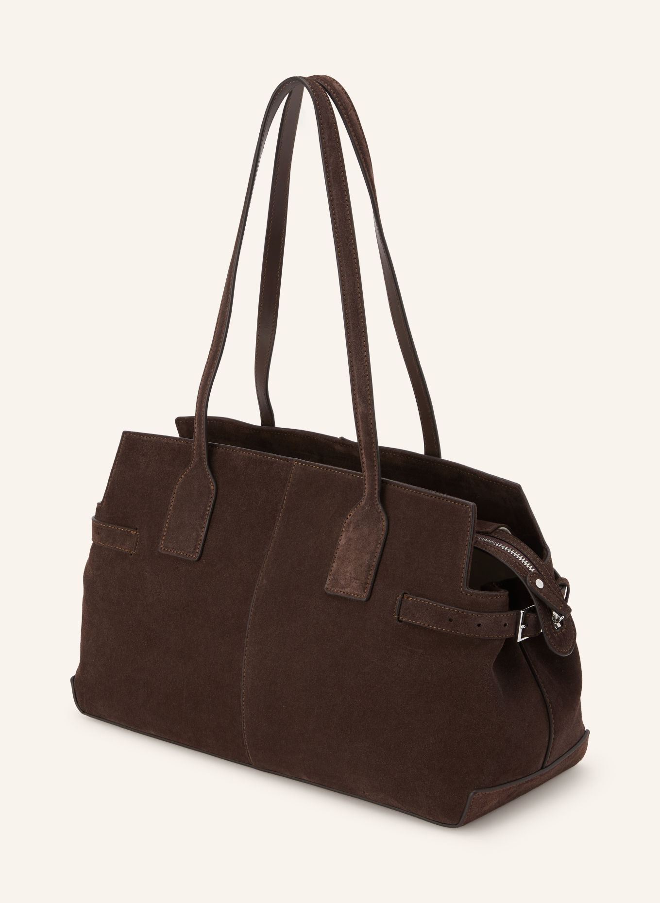 Flattered LISA Shoulder Bag: DARK BROWN / SILVER