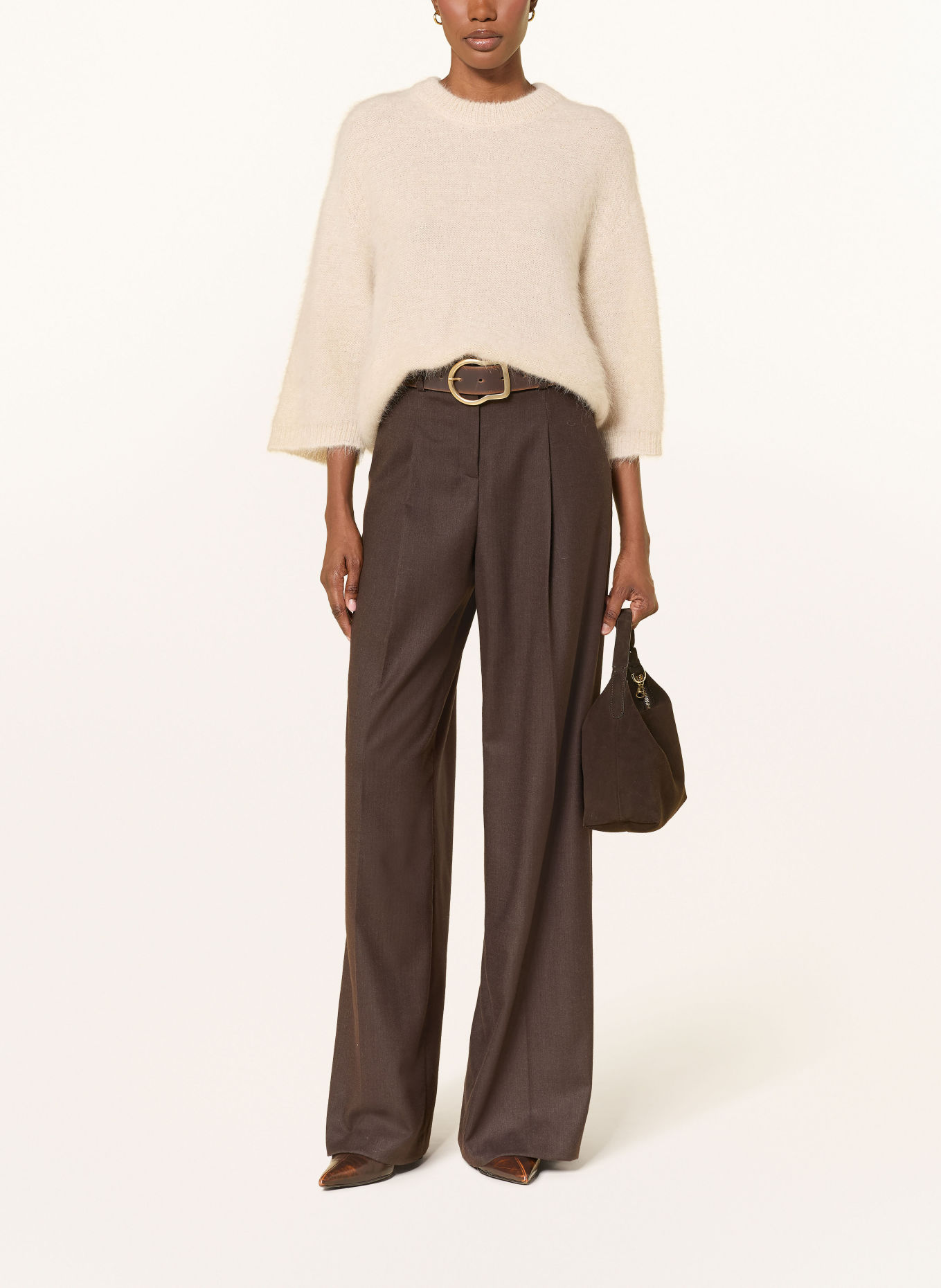 ANTONELLI firenze Trui met alpaca en 3/4-mouwen: CRÈME