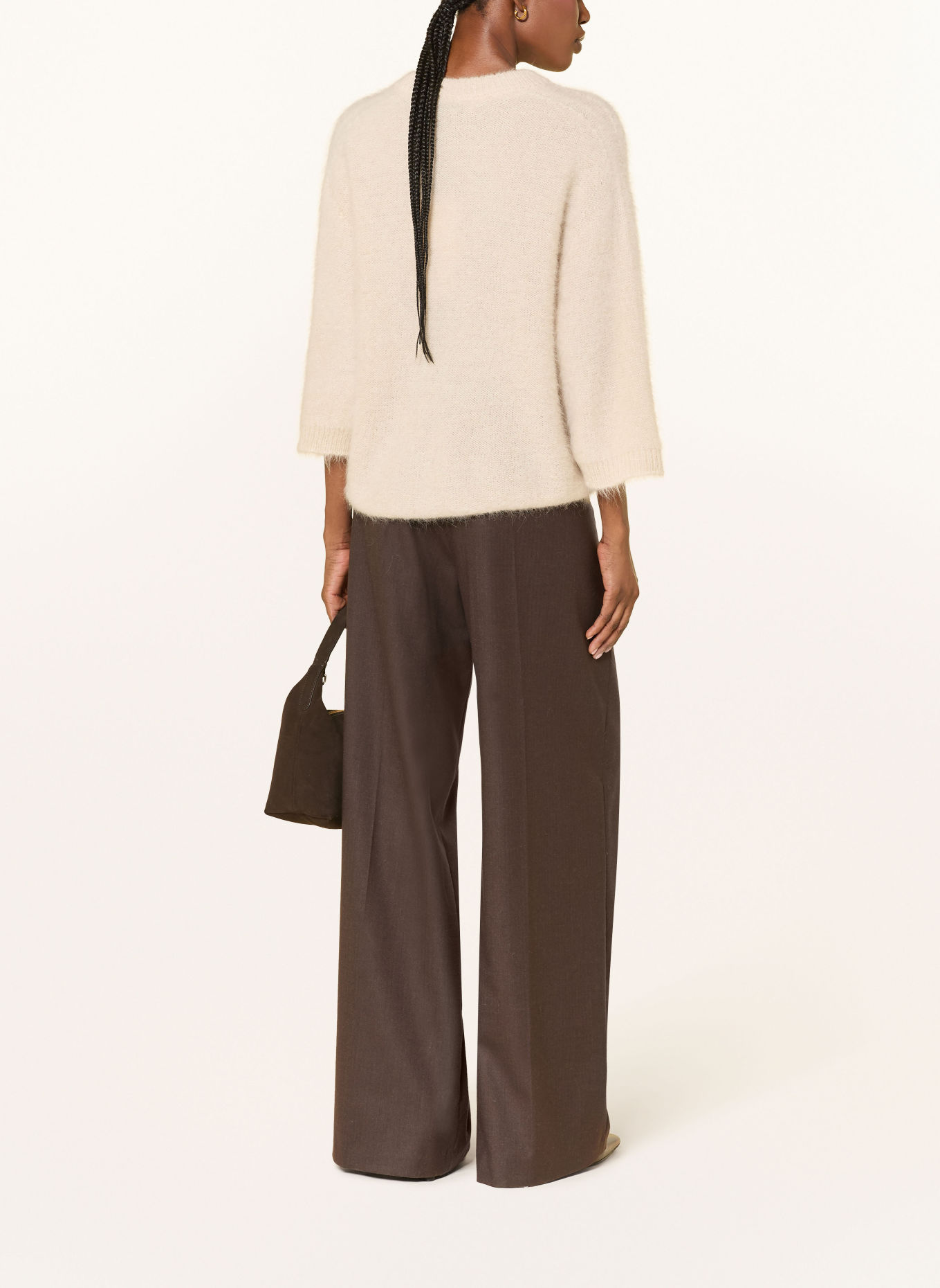 ANTONELLI firenze Trui met alpaca en 3/4-mouwen: CRÈME