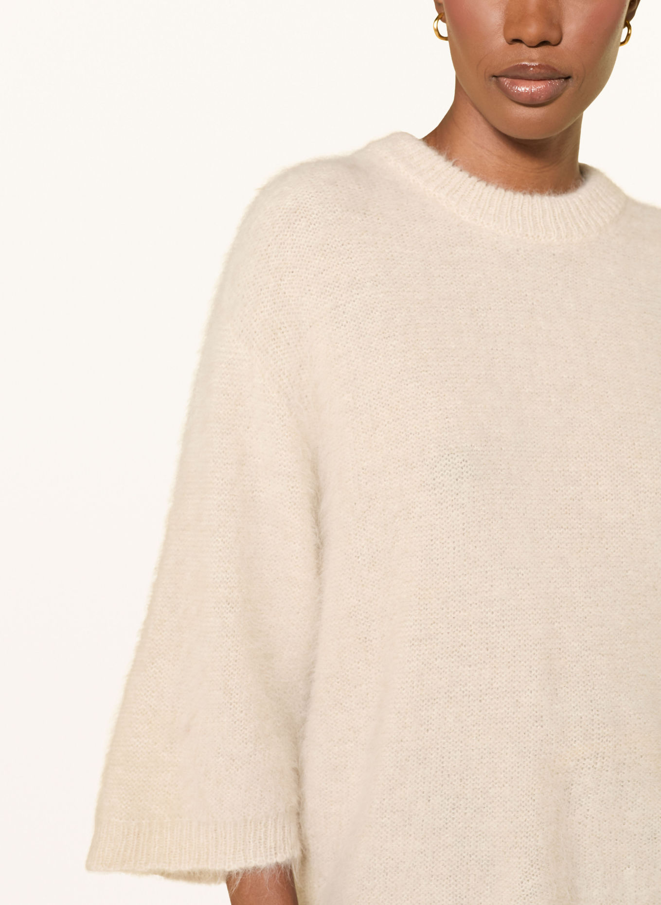 ANTONELLI firenze Trui met alpaca en 3/4-mouwen: CRÈME