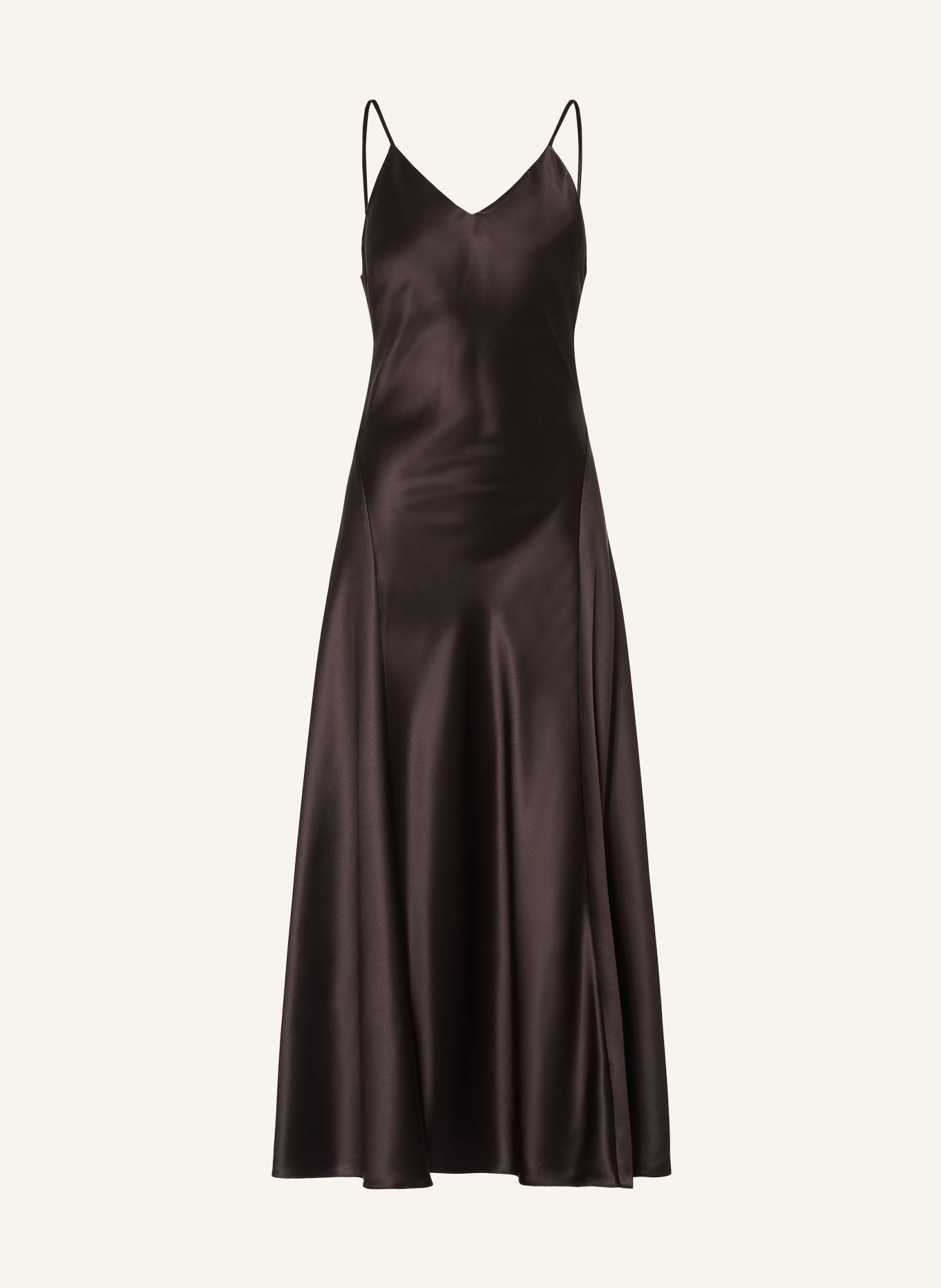 MRS & HUGS Satin dress: DARK BROWN