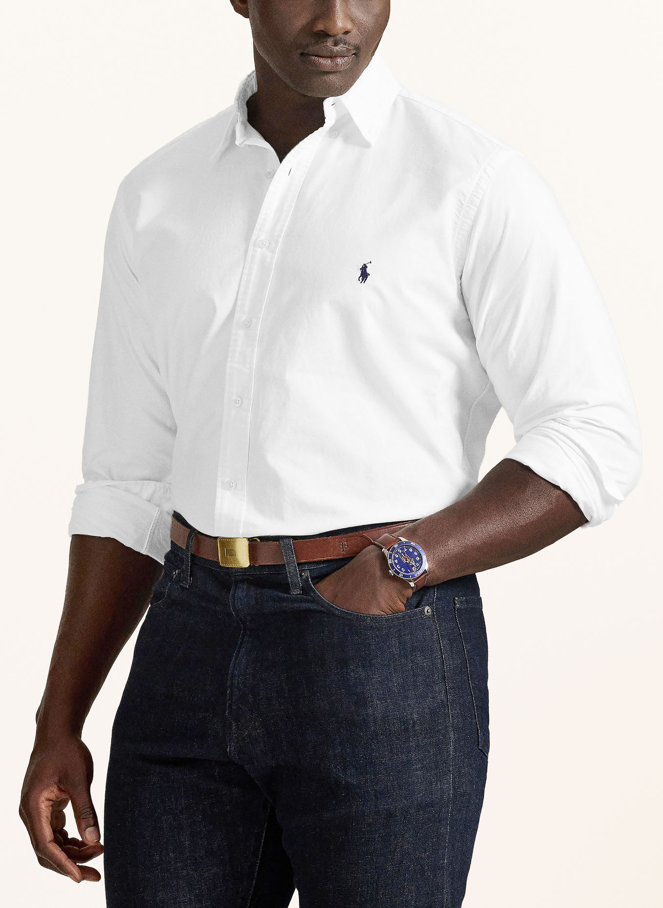POLO RALPH LAUREN Big & Tall Classic Fit Shirt: WHITE