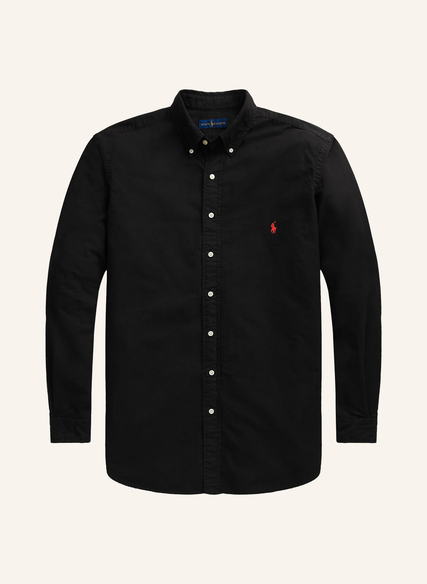 POLO RALPH LAUREN Big & Tall Overhemd Classic Fit: ZWART / DONKERROOD