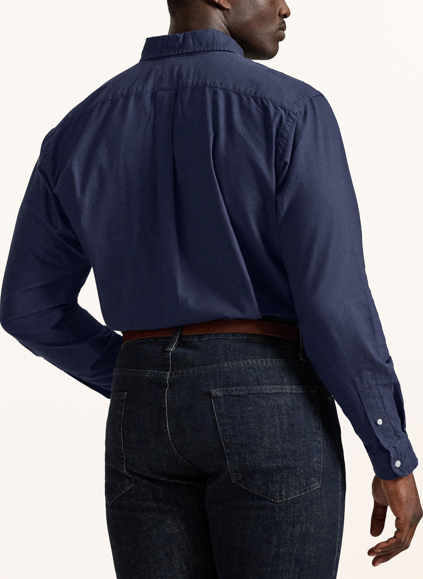 POLO RALPH LAUREN Big & Tall Overhemd Classic Fit: DONKERBLAUW / DONKERROOD