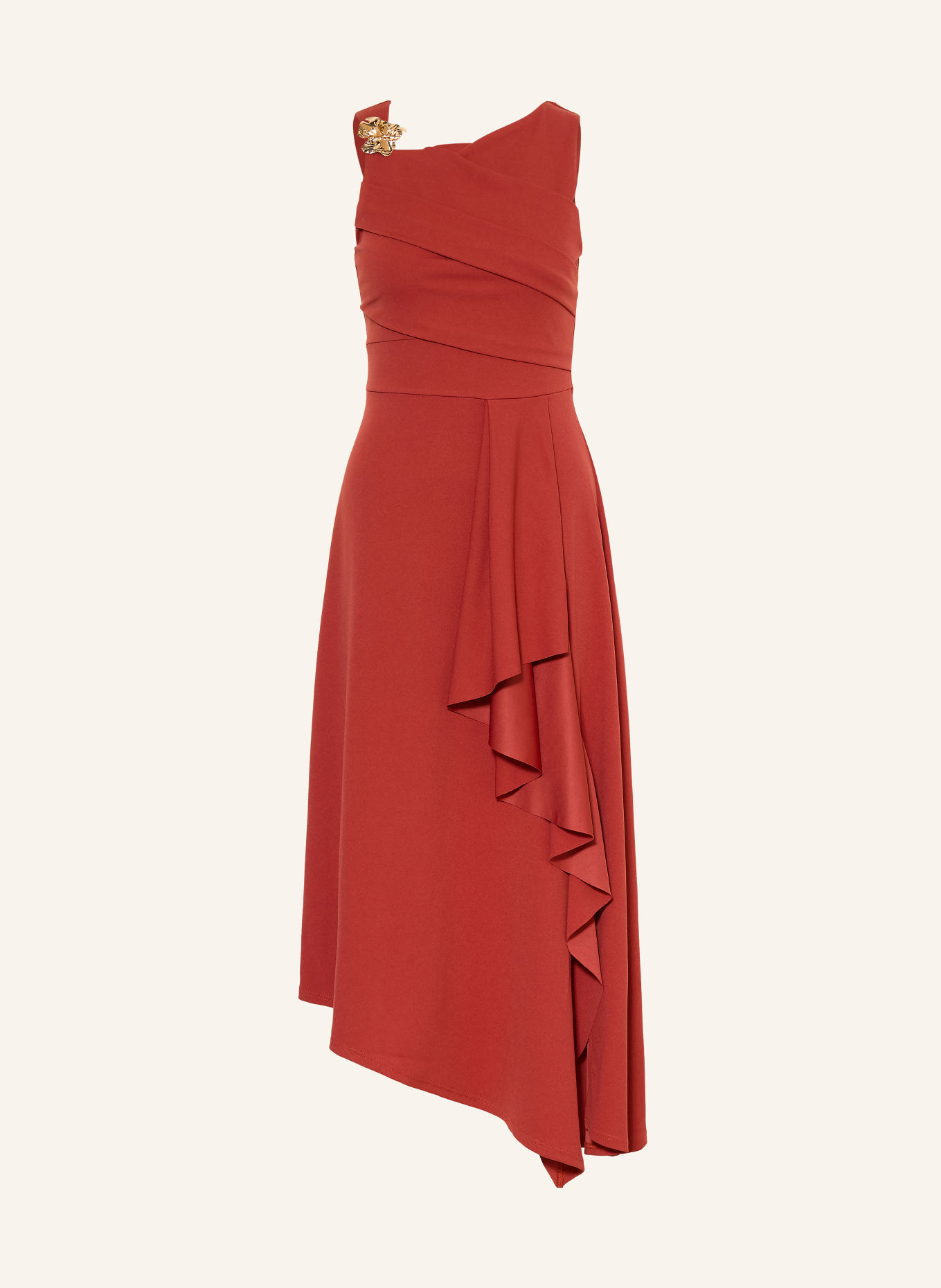 LIPSY Cocktailkleid mit Volants: HELLROT