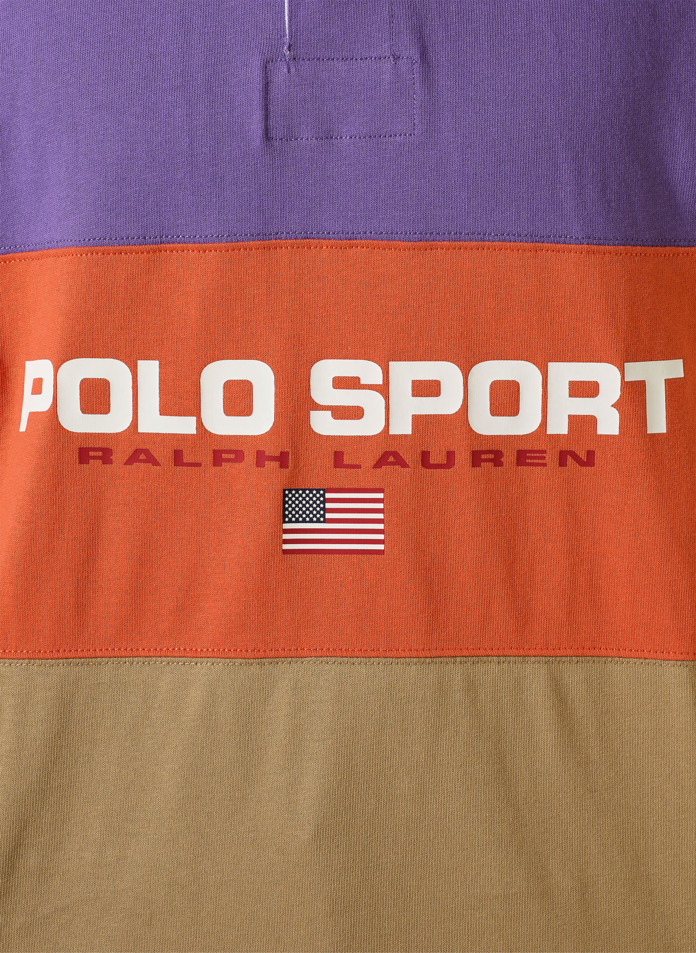 POLO RALPH LAUREN Big Fit Rugby shirt: BEIGE / PURPLE / DARK ORANGE