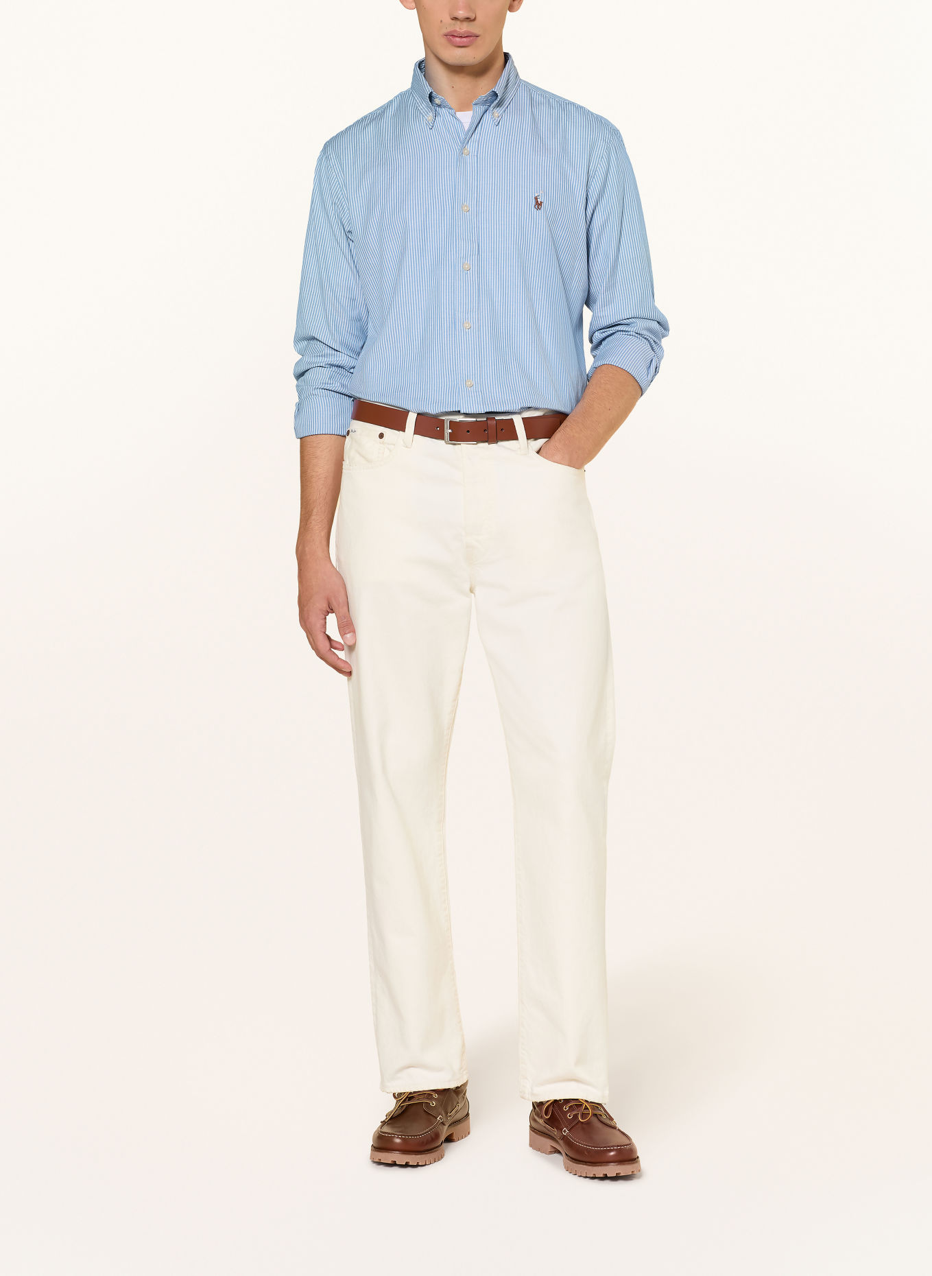 POLO RALPH LAUREN Oxfordhemd Custom Fit: BLAU / WEISS