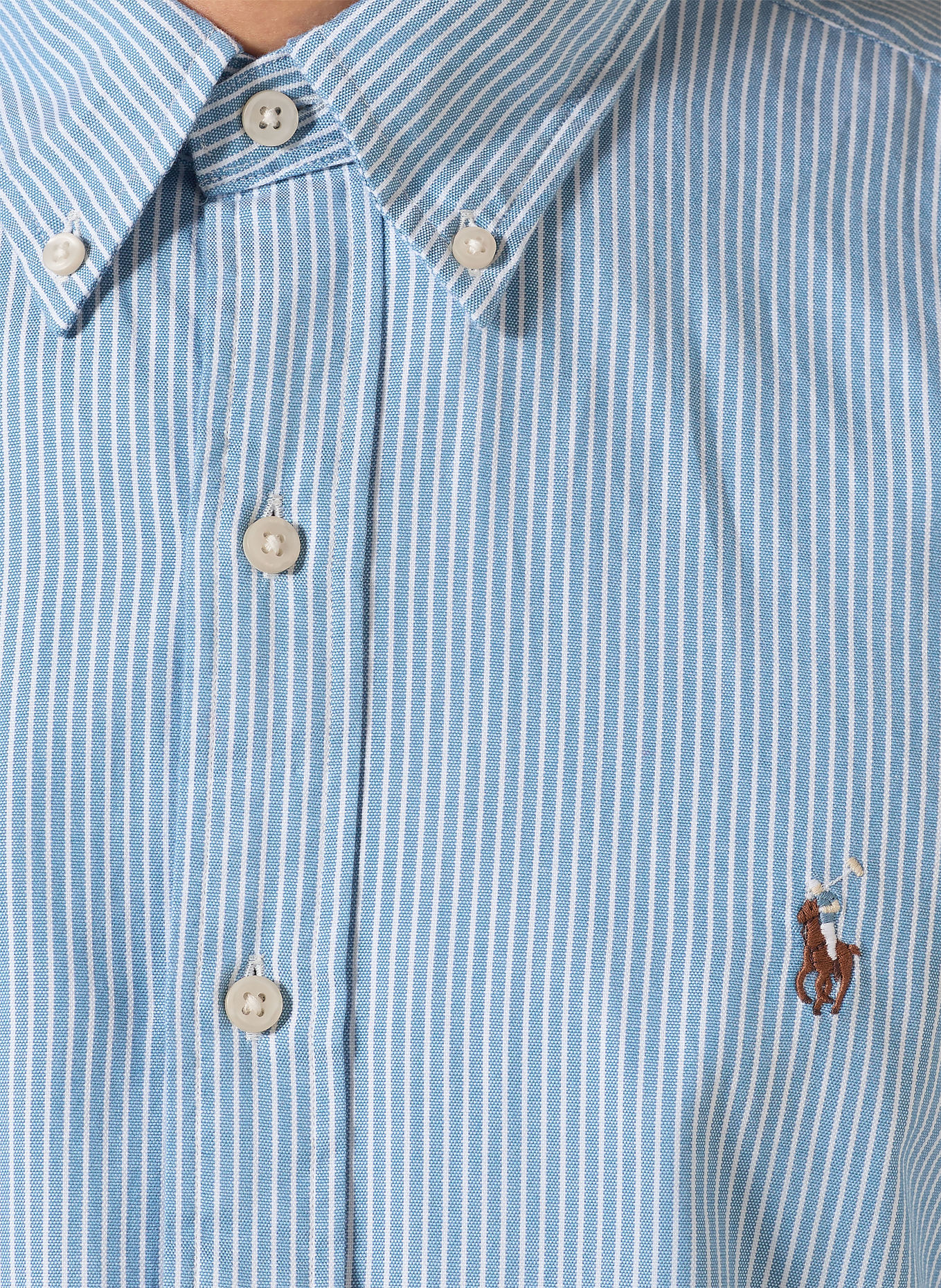 POLO RALPH LAUREN Oxfordhemd Custom Fit: BLAU / WEISS