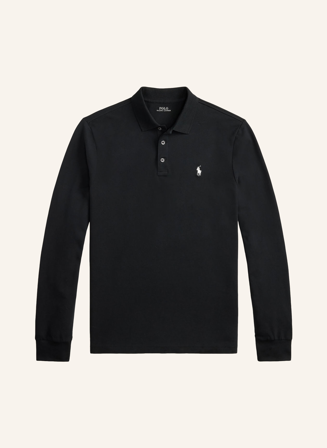POLO RALPH LAUREN Knit polo shirt: BLACK / WHITE