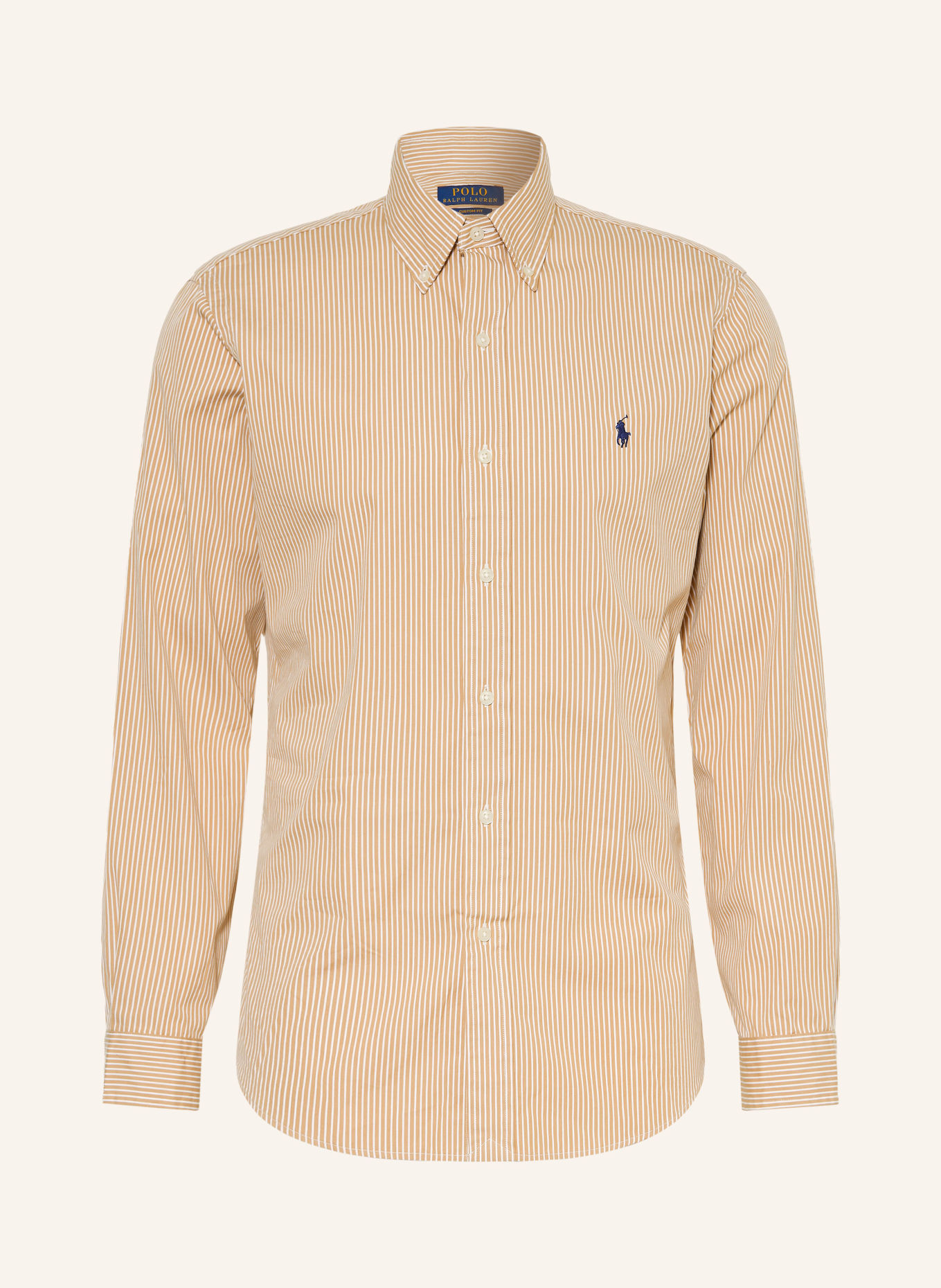 POLO RALPH LAUREN Hemd Custom Fit: CAMEL / WEISS