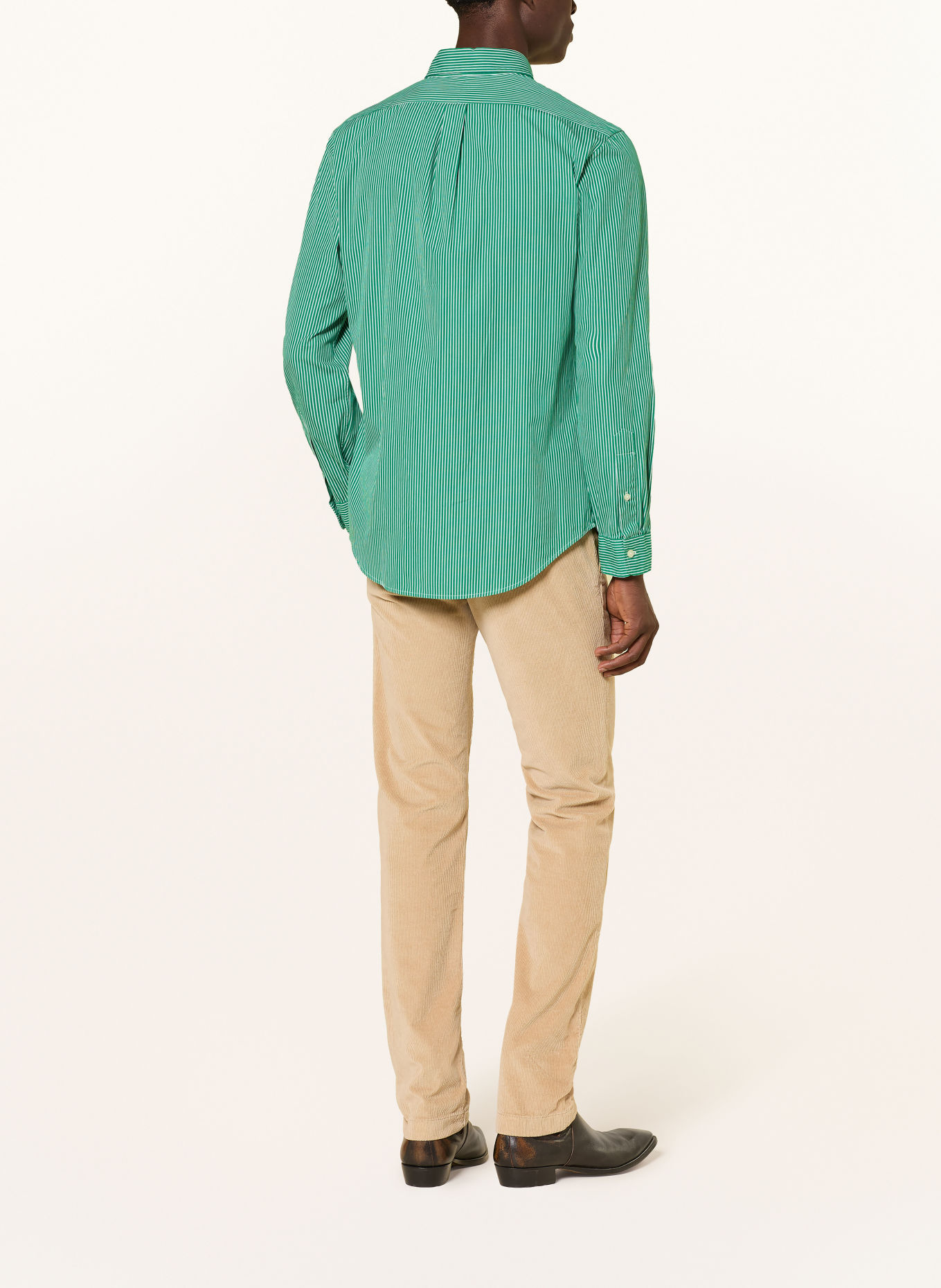 POLO RALPH LAUREN Cămașă Custom Fit: VERDE / ALBASTRU ÎNCHIS / ALB