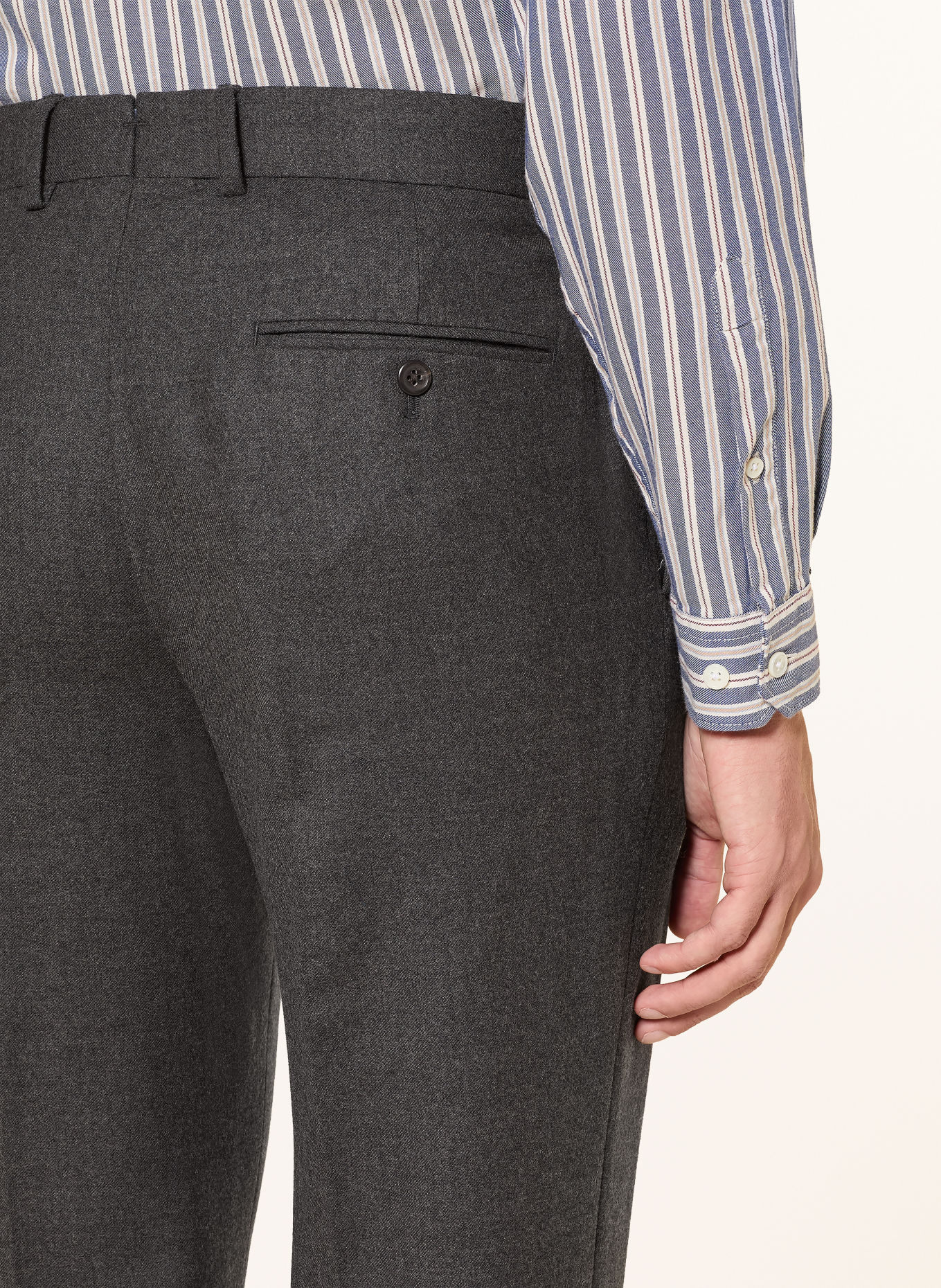 POLO RALPH LAUREN Pantaloni din flanel, croială regular: GRI