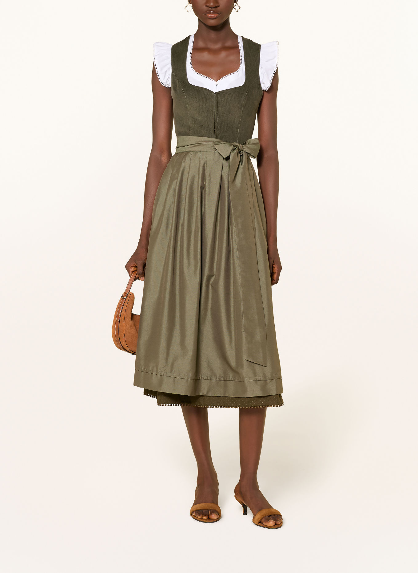Heimatglück Tracht Dirndl JANA: DONKERGROEN / KAKI