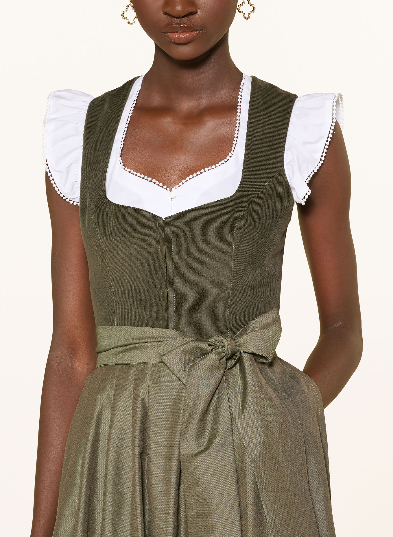 Heimatglück Tracht Dirndl JANA: DONKERGROEN / KAKI