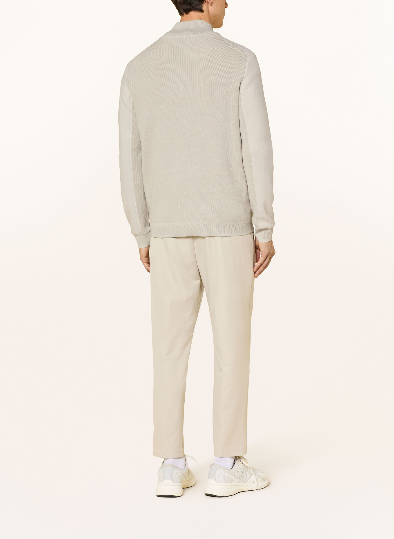 BOSS Mixed-fabric Cardigan: BEIGE