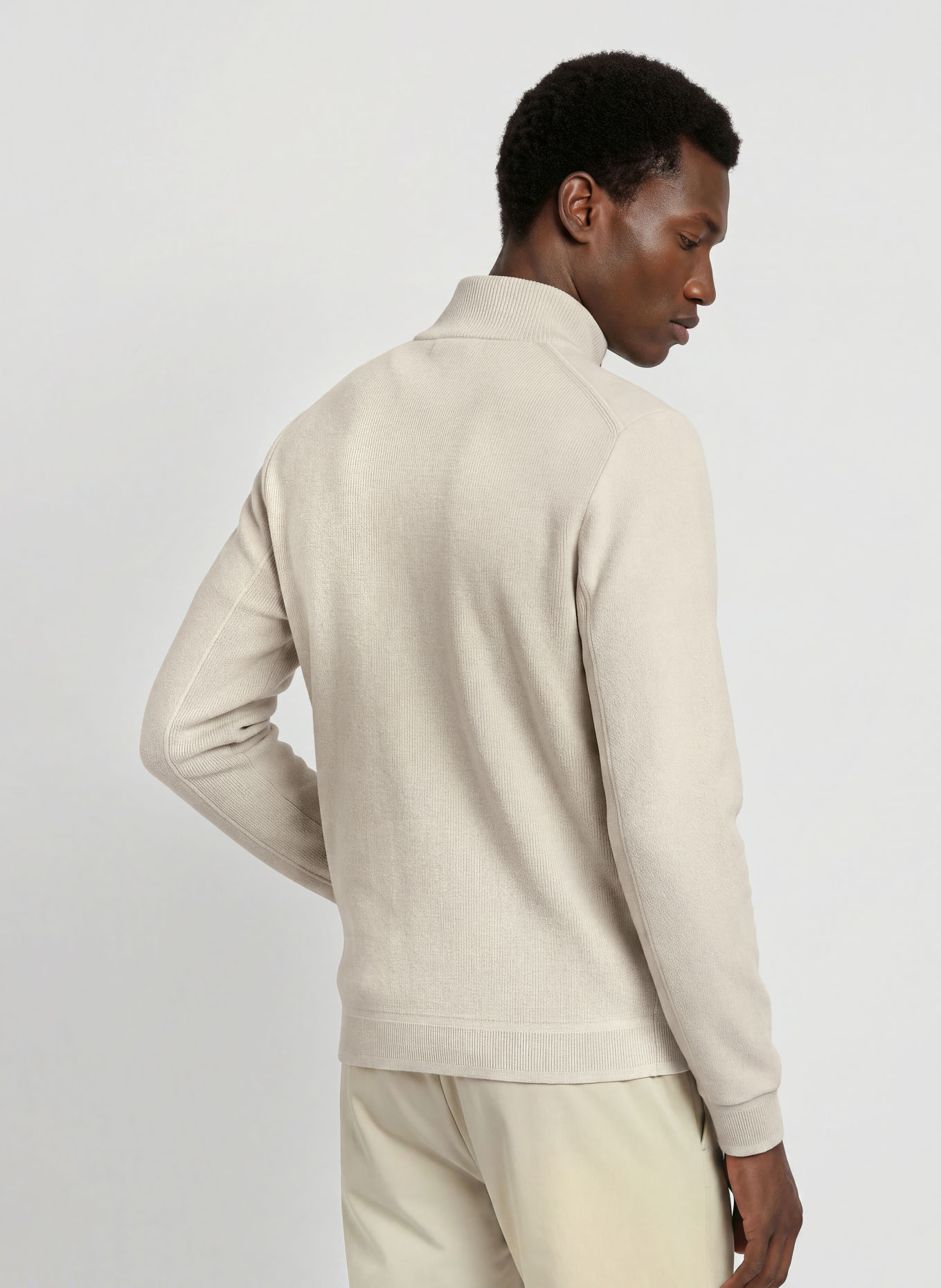 BOSS Mixed-fabric Cardigan: BEIGE