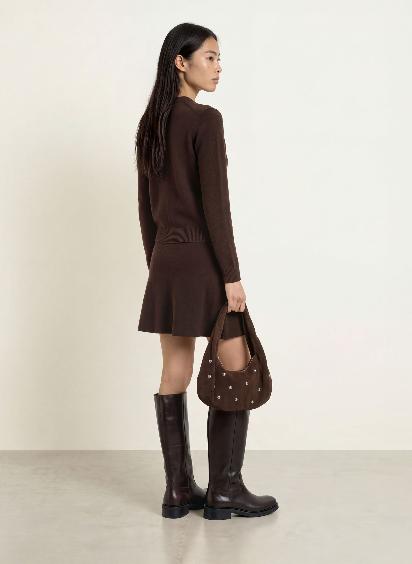 Rich & Royal Vest met kasjmier: MARRON FONCÉ