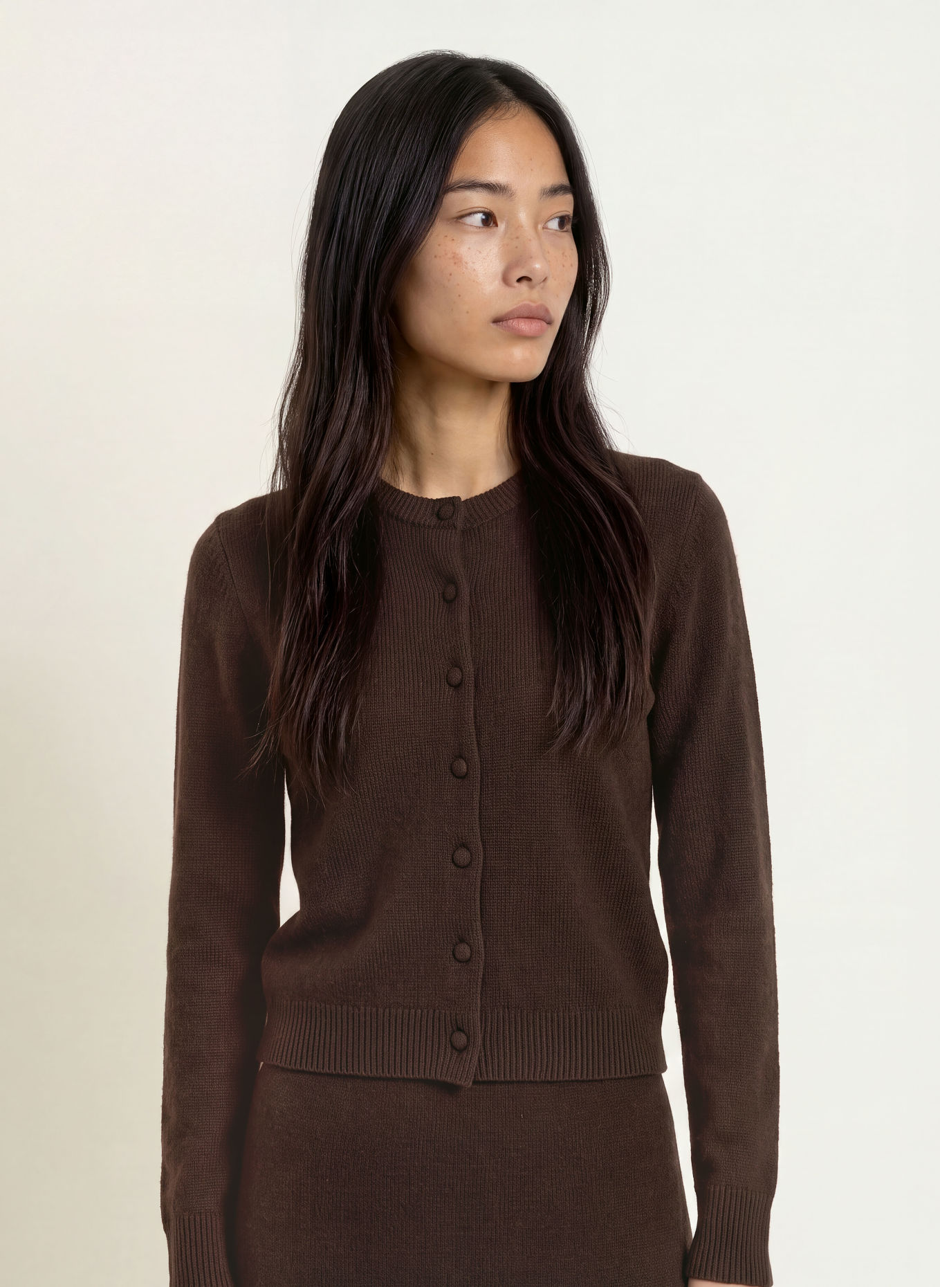 Rich & Royal Vest met kasjmier: MARRON FONCÉ