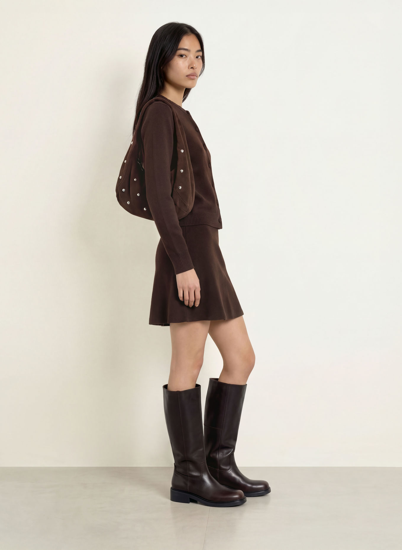 Rich & Royal Vest met kasjmier: MARRON FONCÉ