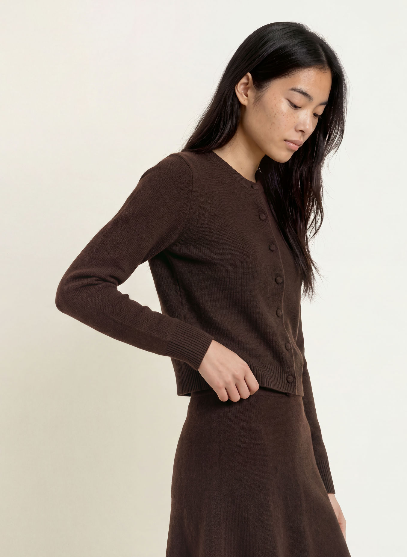 Rich & Royal Vest met kasjmier: MARRON FONCÉ