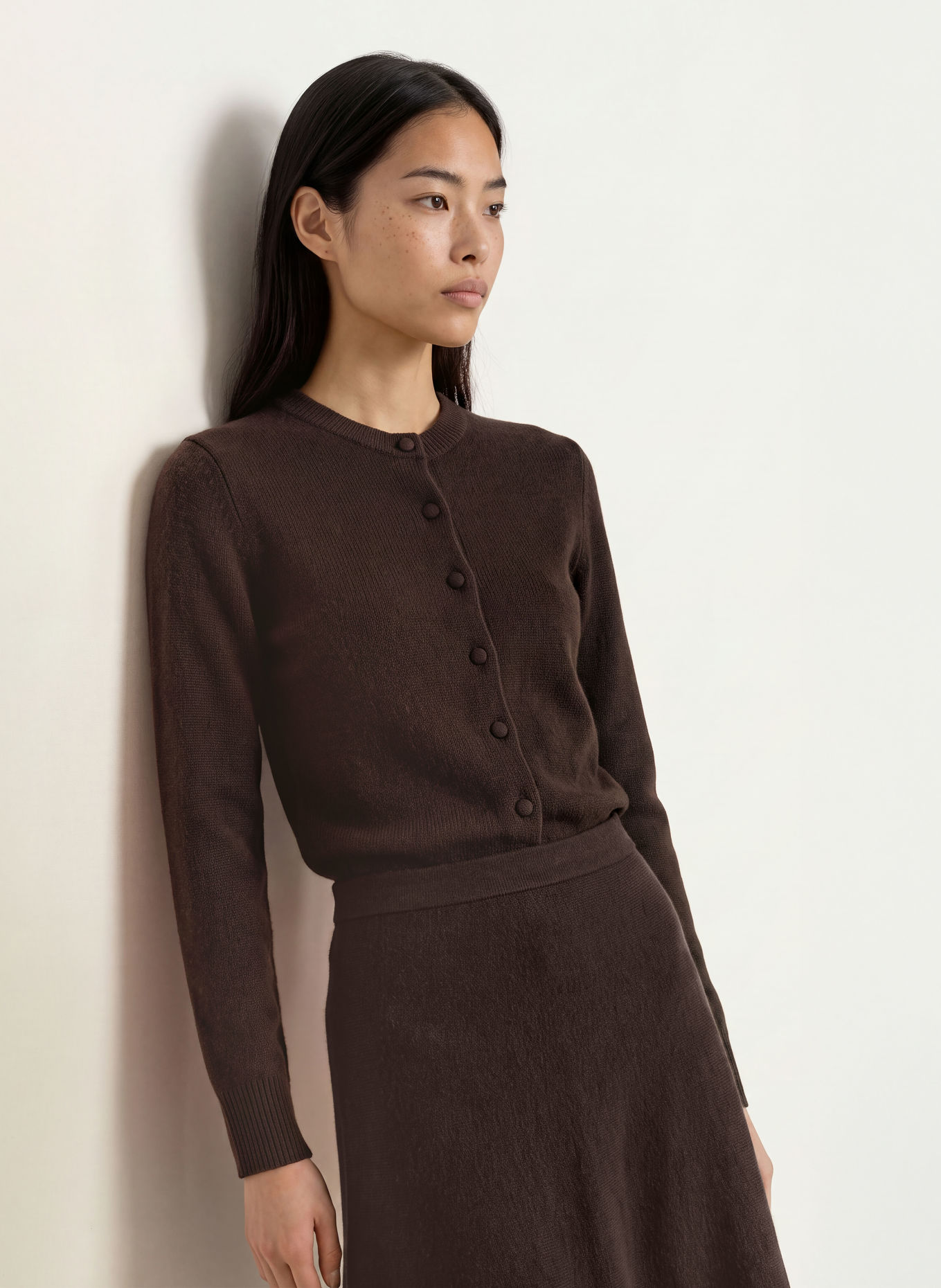 Rich & Royal Vest met kasjmier: MARRON FONCÉ