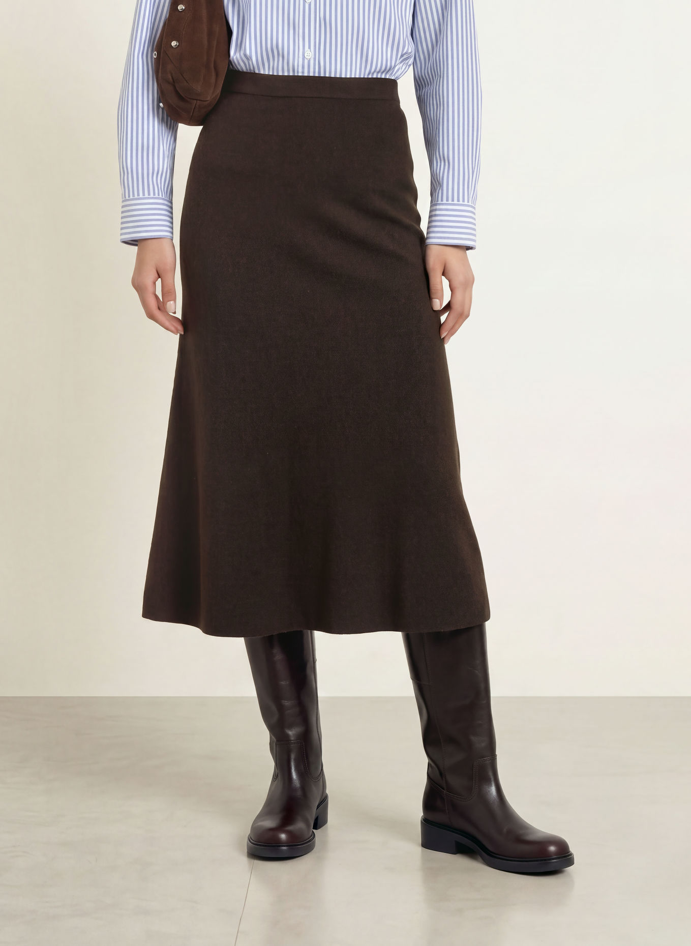 Rich & Royal Strickrock mit Cashmere: DUNKELBRAUN