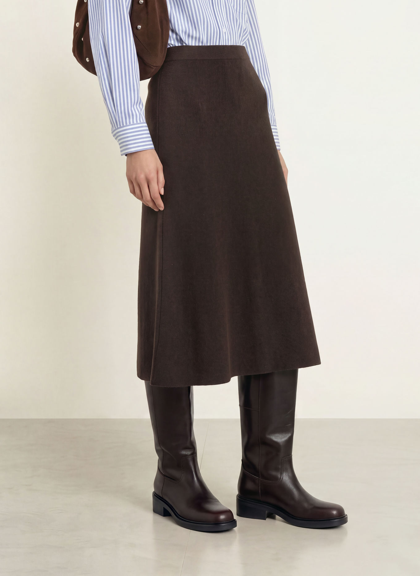 Rich & Royal Strickrock mit Cashmere: DUNKELBRAUN
