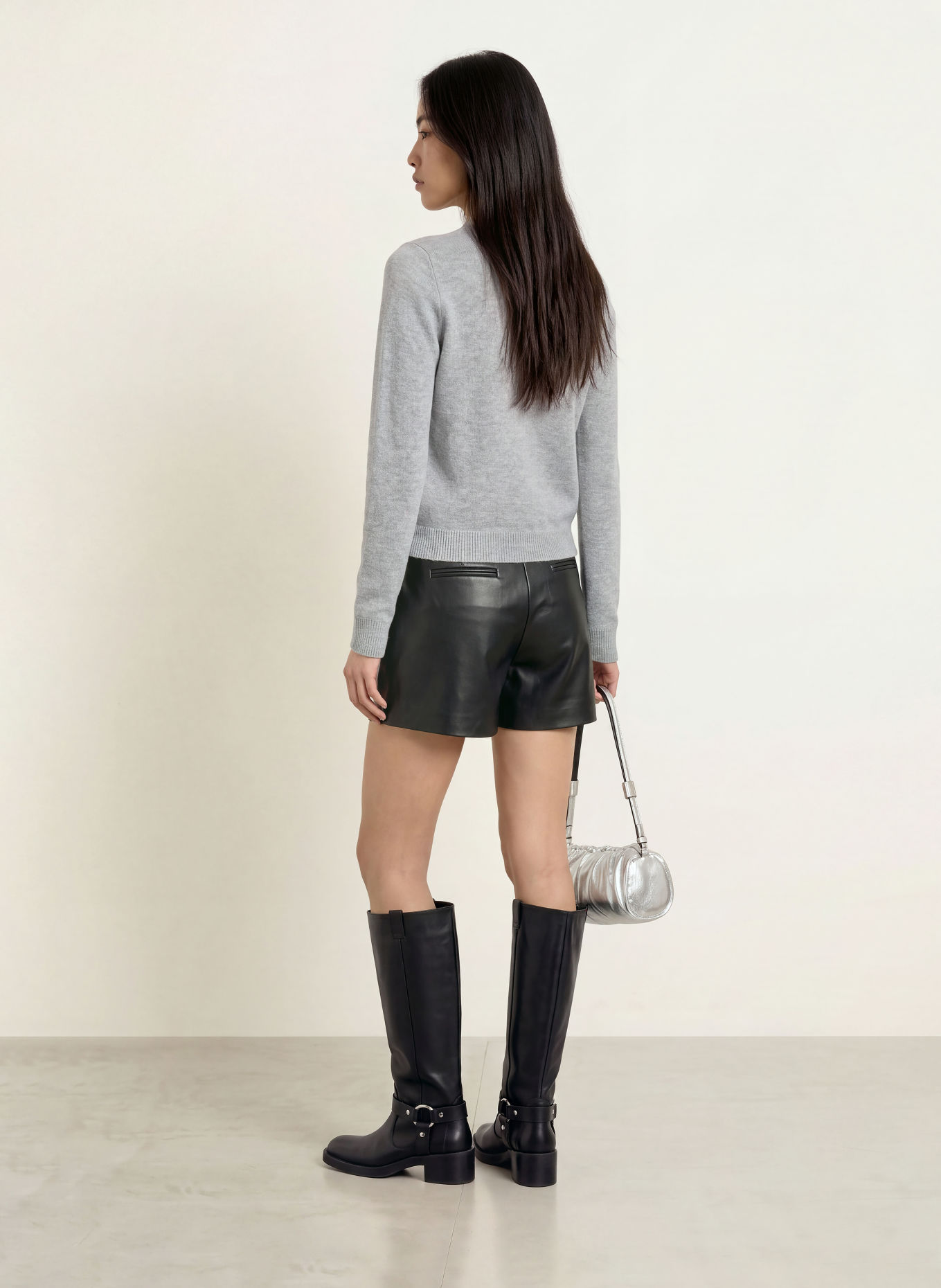 Rich & Royal Pullover mit Cashmere und Schluppe: HELLGRAU