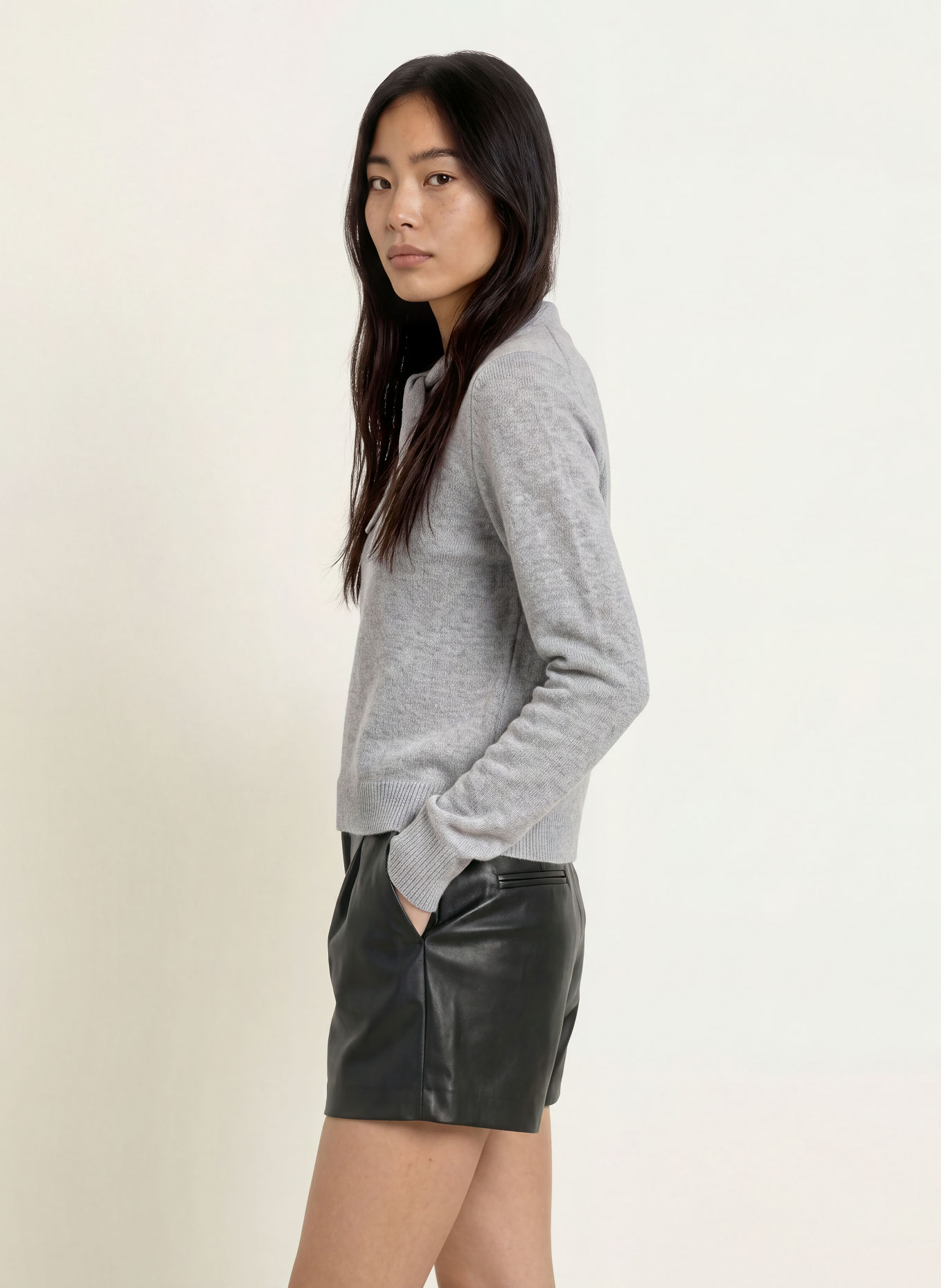 Rich & Royal Pullover mit Cashmere und Schluppe: HELLGRAU