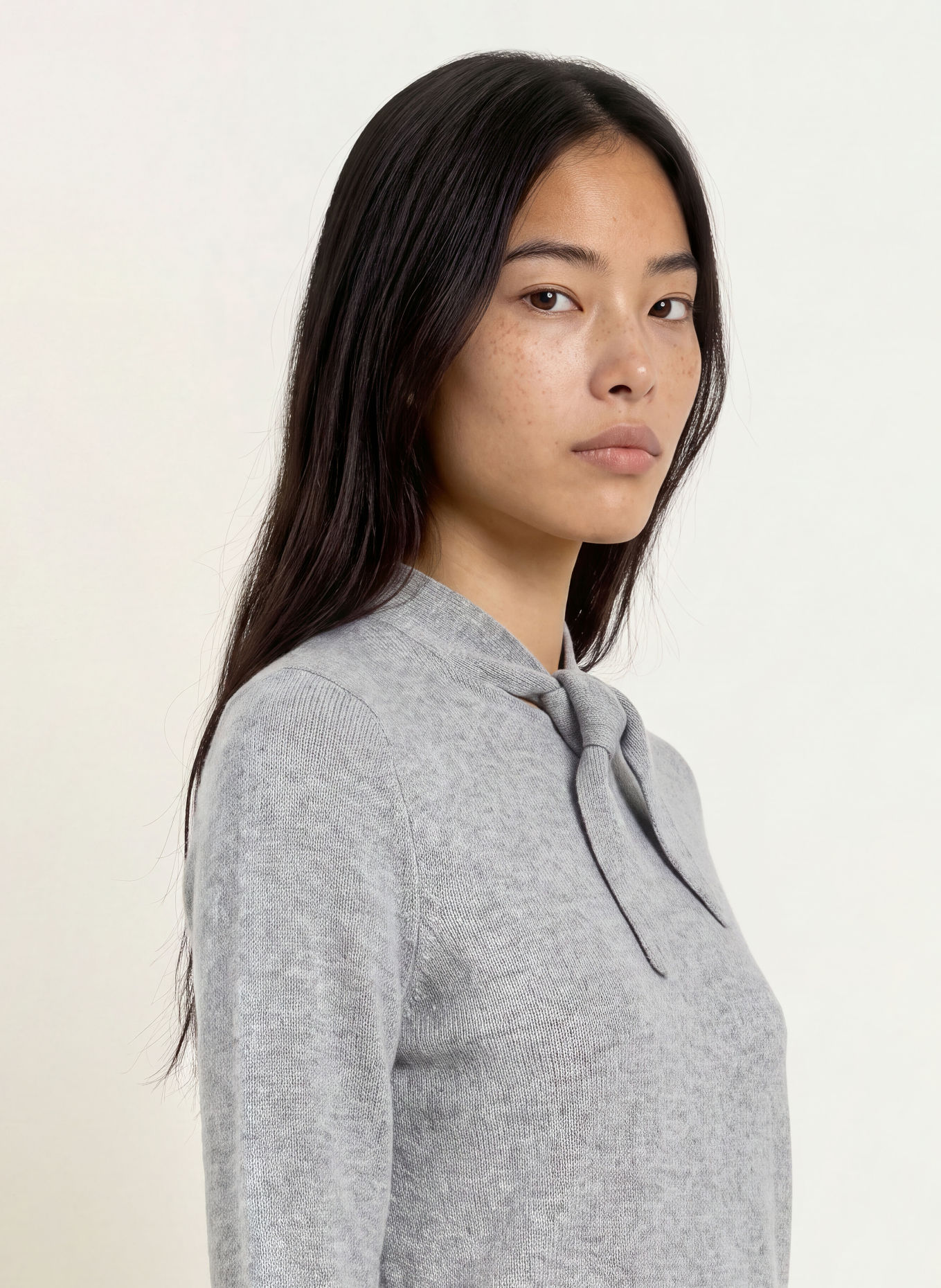 Rich & Royal Pullover mit Cashmere und Schluppe: HELLGRAU