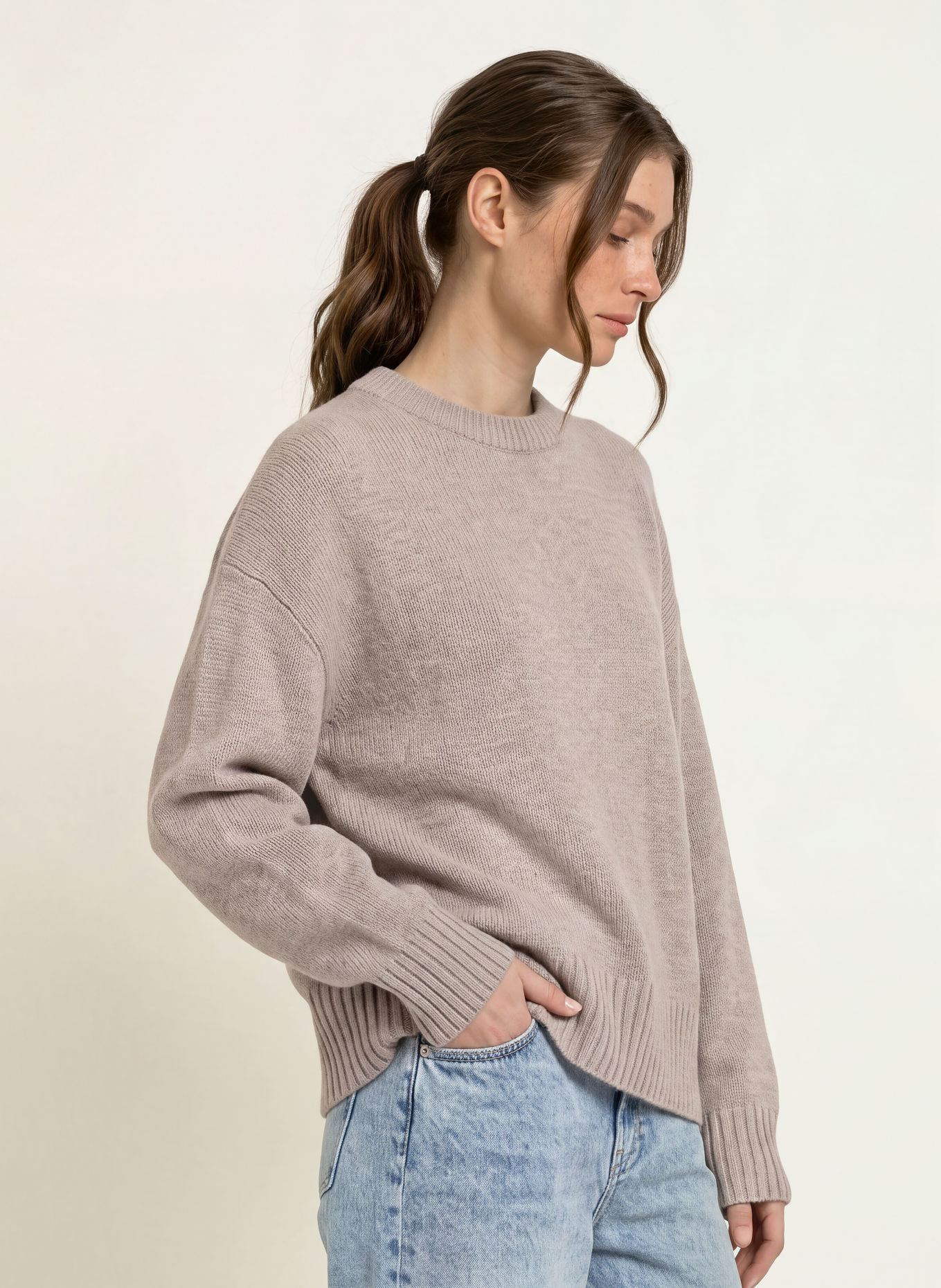 MRS & HUGS Pullover: TAUPE