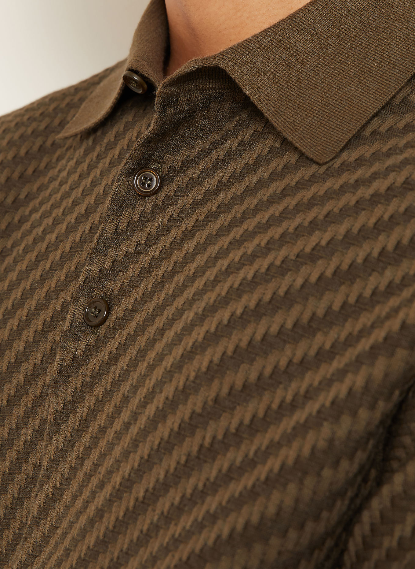 Brioni Pletená polokošile: KHAKI
