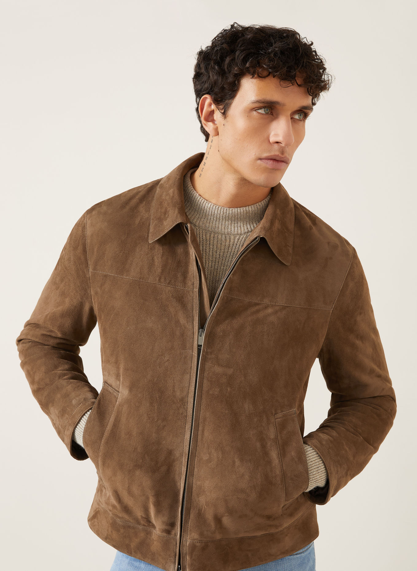 Brioni Lederjacke: BRAUN